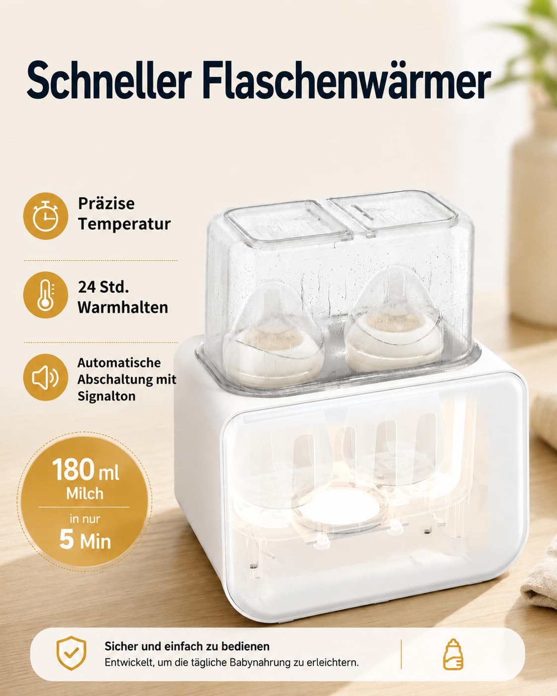 Thumbnail 1 de GROWNSY Flaschenwärmer 9‑in‑1 Babyflaschenwärmer
