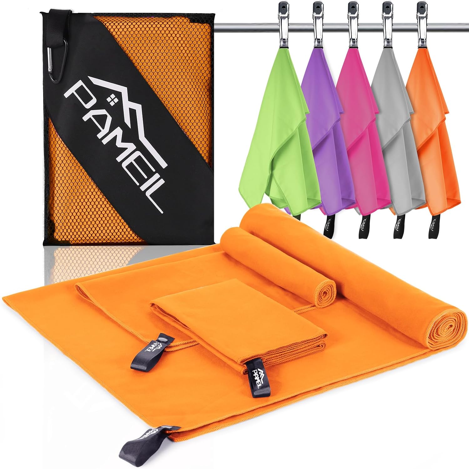 Thumbnail 6 de Pameil Set di asciugamani in microfibra (160 × 80 cm + 2 × 40 × 80 cm) – assorbenti, ad asciugatura rapida e leggeri