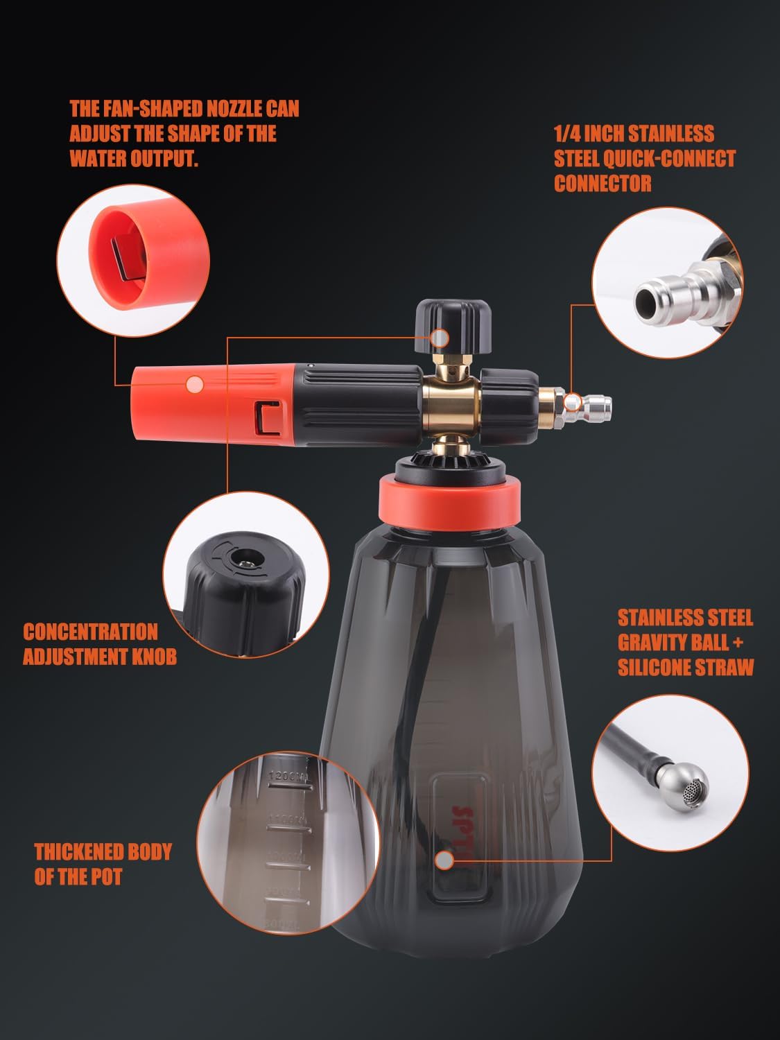 Detalle de SPTA Foam Cannon, 34 oz bottle