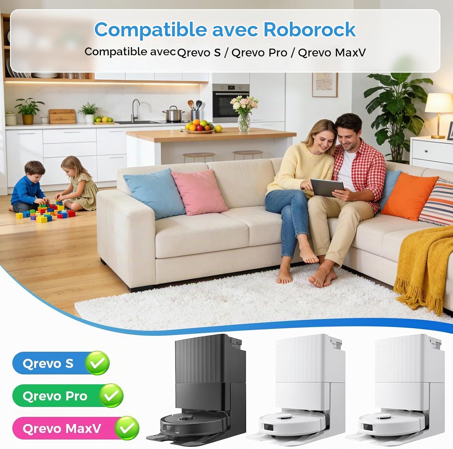 Detalle 2 de Fenkabs accessoireset voor Roborock Qrevo S/Qrevo Pro/Qrevo MaxV, 26-delig