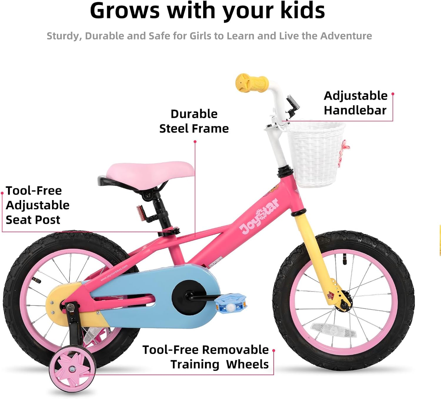 Detalle 2 de JOYSTAR 12‑inch Rainbow Kids Bike with Training Wheels