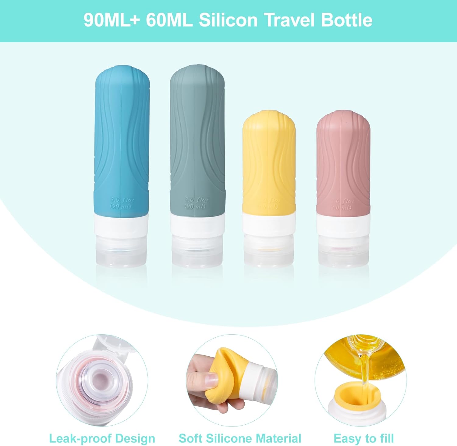 Detalle 2 de Carehabi Reiseflaschen Set 90/60 ml