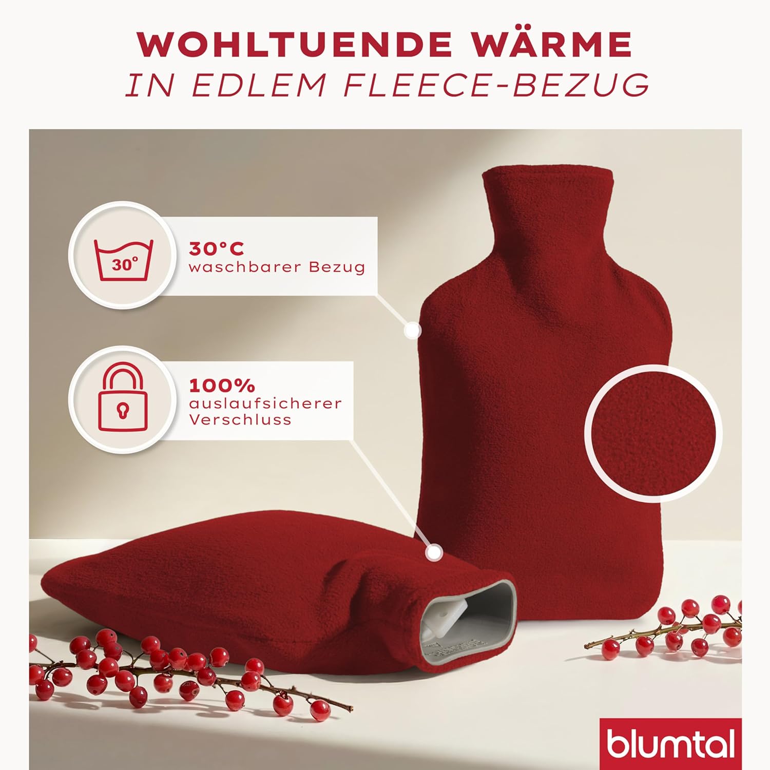Thumbnail 2 de Blumtal Premium Wärmflasche 1,5L