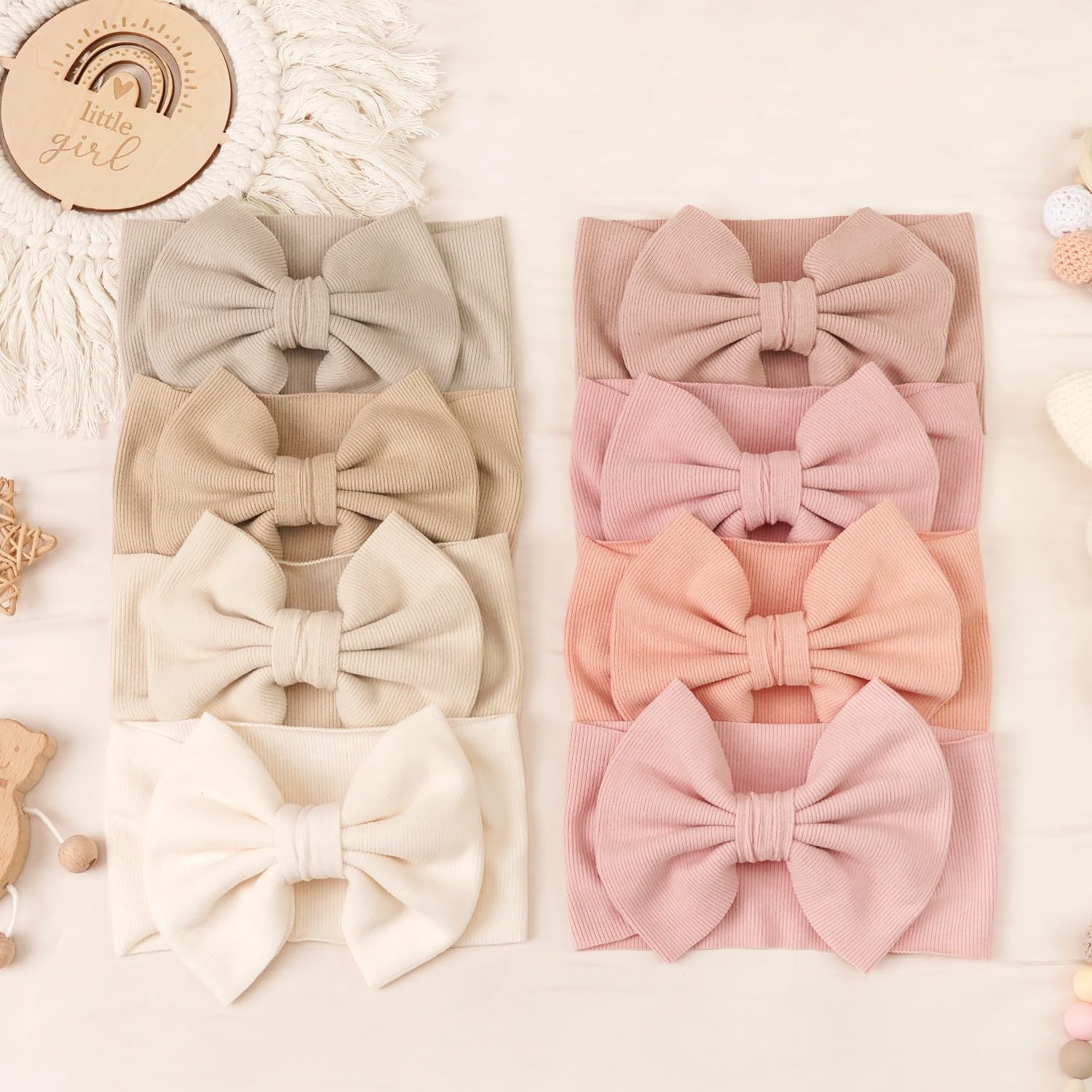 Detalle de CÉLLOT Baby Bow Headbands, 8 Colors, Stretchy Nylon Blend