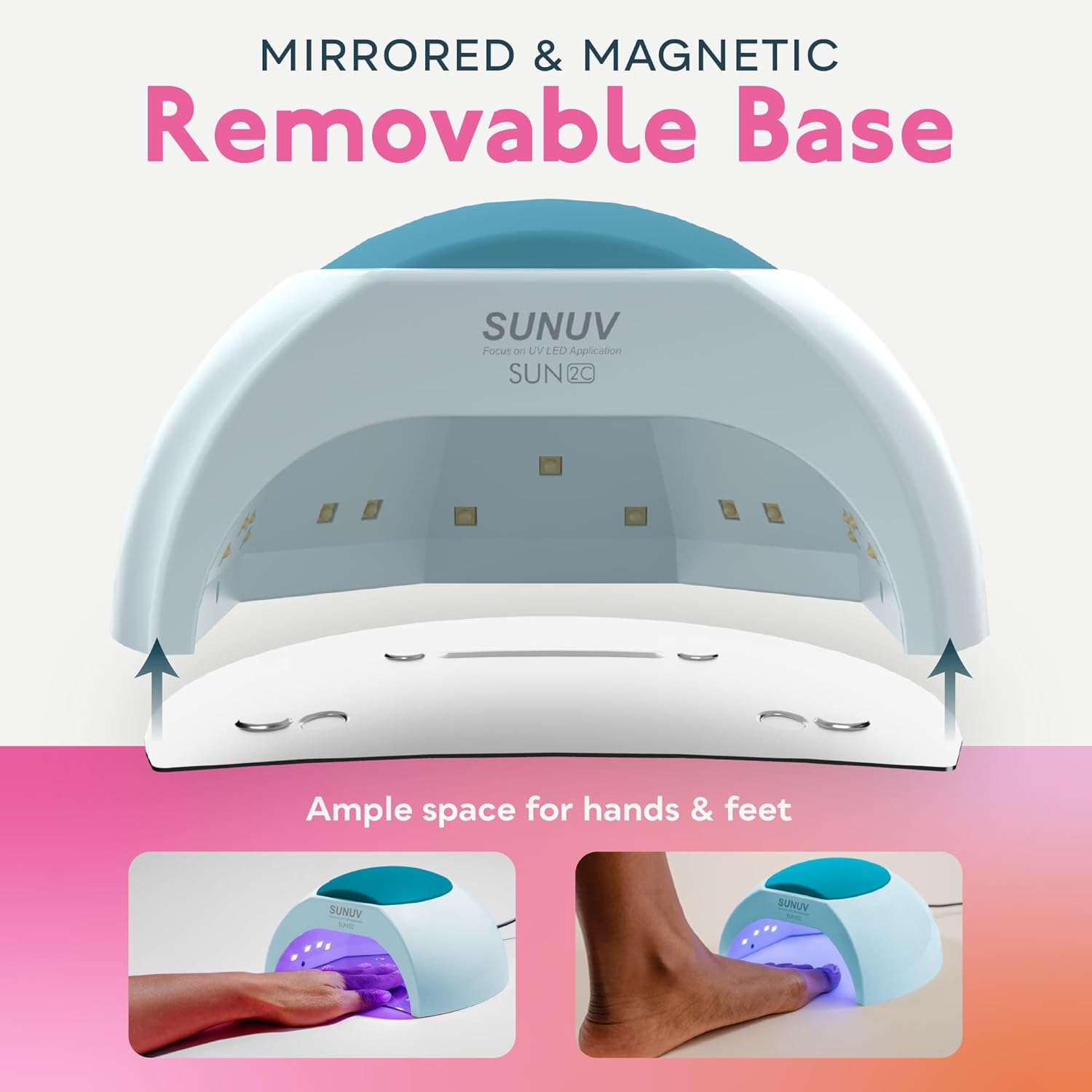 Detalle 2 de SUNUV Lampada Unghie LED UV Professionale Bluastro: asciuga gel e semipermanente con sensore automatico e 4 timer