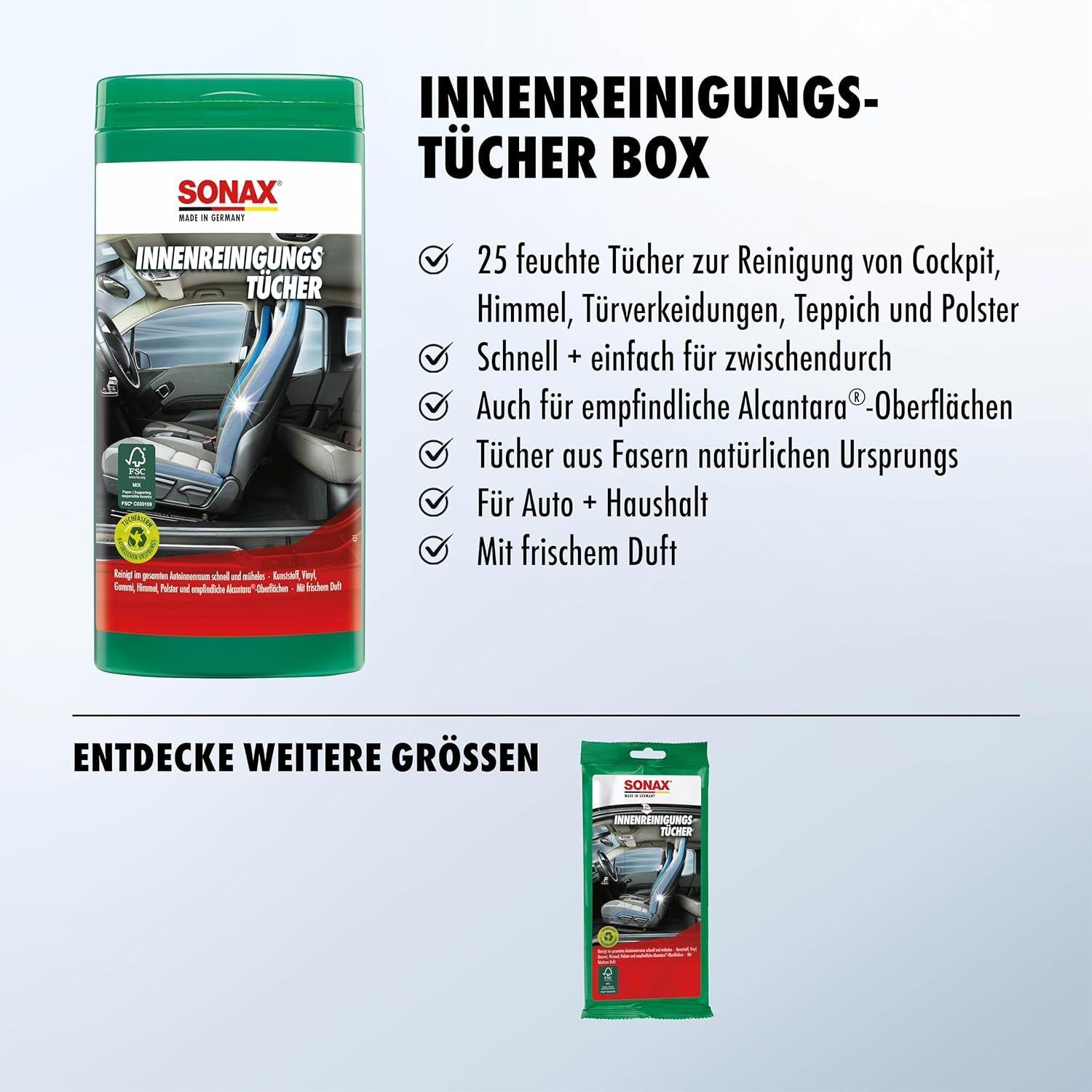 Thumbnail 2 de SONAX InnenReinigungsTücher 25 Stk 🧽