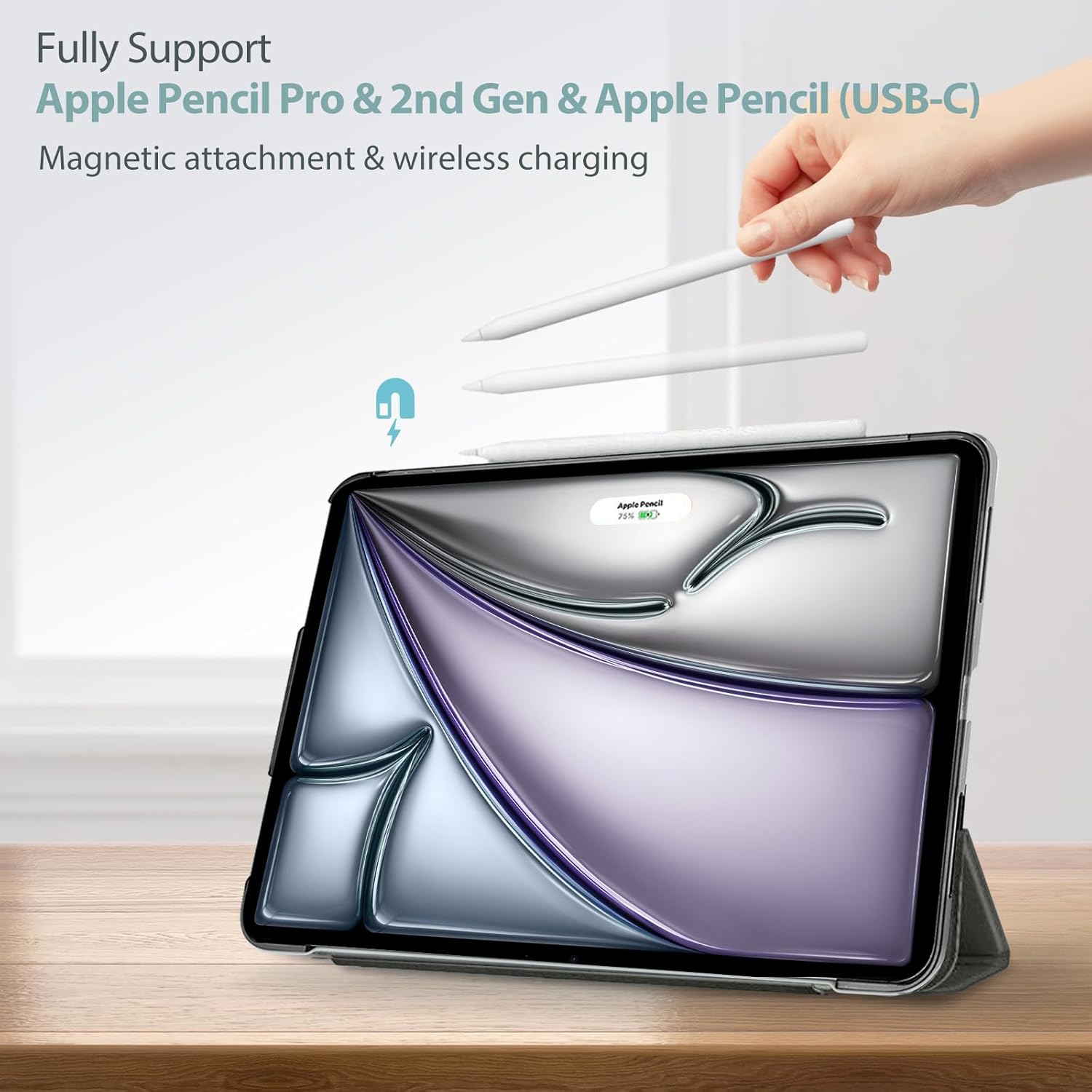 Detalle de ProCase Hülle für iPad Air 11 Zoll M4/M3/M2 (2026/2025/2024) – Grau