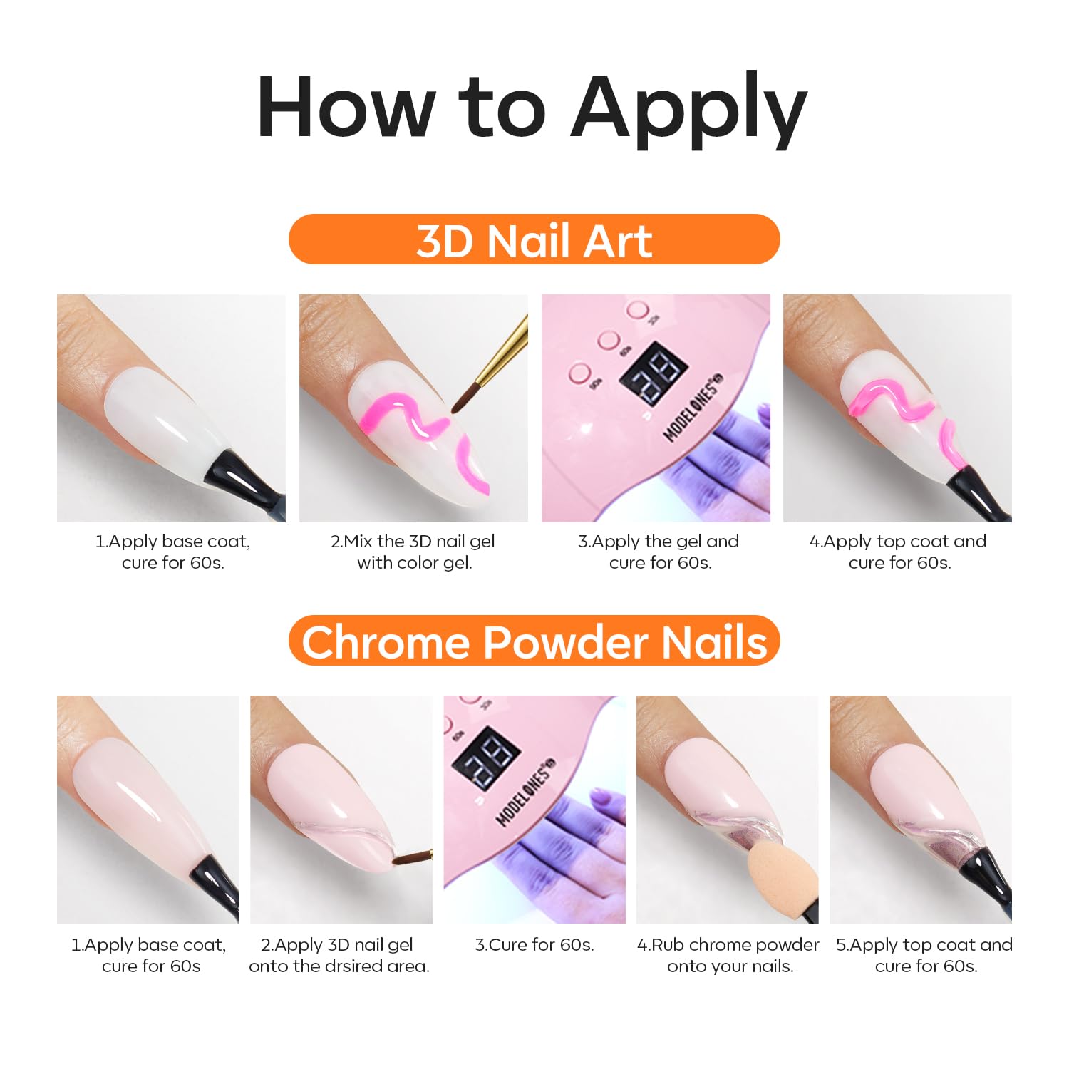Detalle 2 de modelones 3D Nail Gel Kit 9g ๐