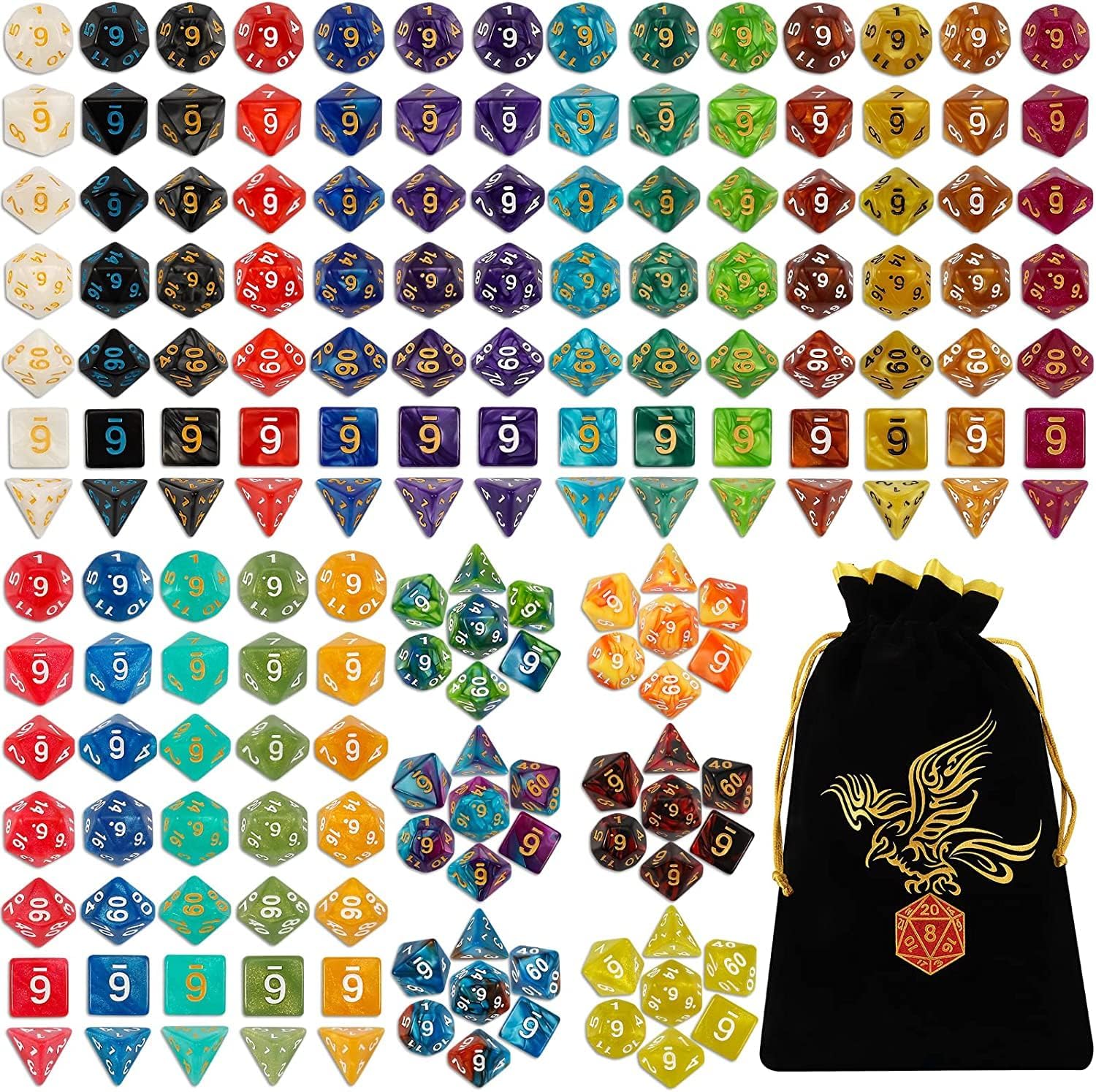 Detalle de QMAY DND dice set 175 polyhedral