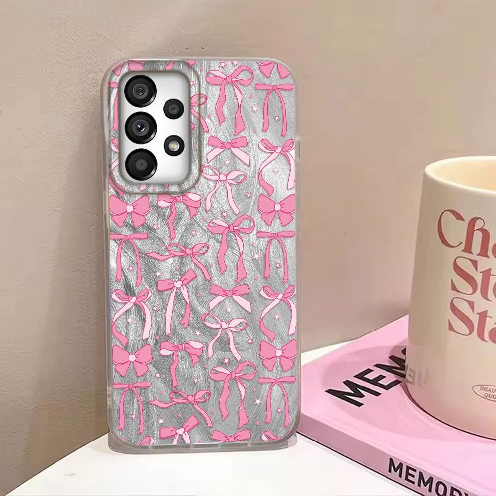 Detalle 2 de Tedyhulle Hülle für Samsung Galaxy A52 5G / A52 4G / A52S 5G – Rosa Cartoon Schleife, Dünn, Stoßfest und Soft TPU