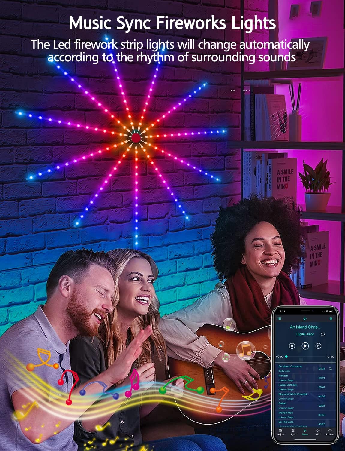 Thumbnail 1 de Daymeet Smart Firework LED Lights: RGBIC Dream Colour Strip for Bedrooms and Parties