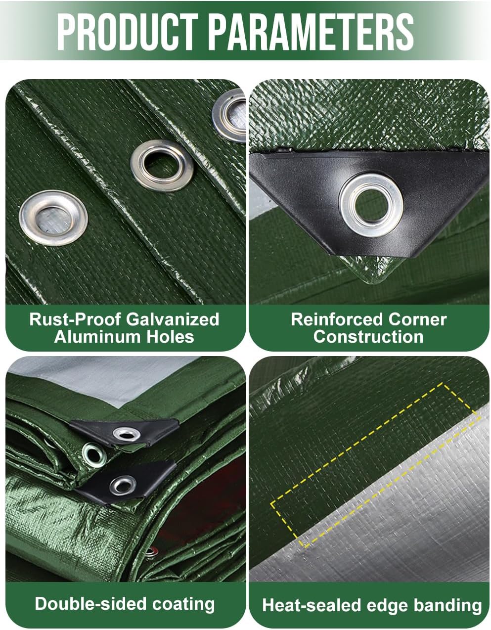 Detalle de PVEGOS 130GSM Waterproof Tarpaulin 3m x 3m