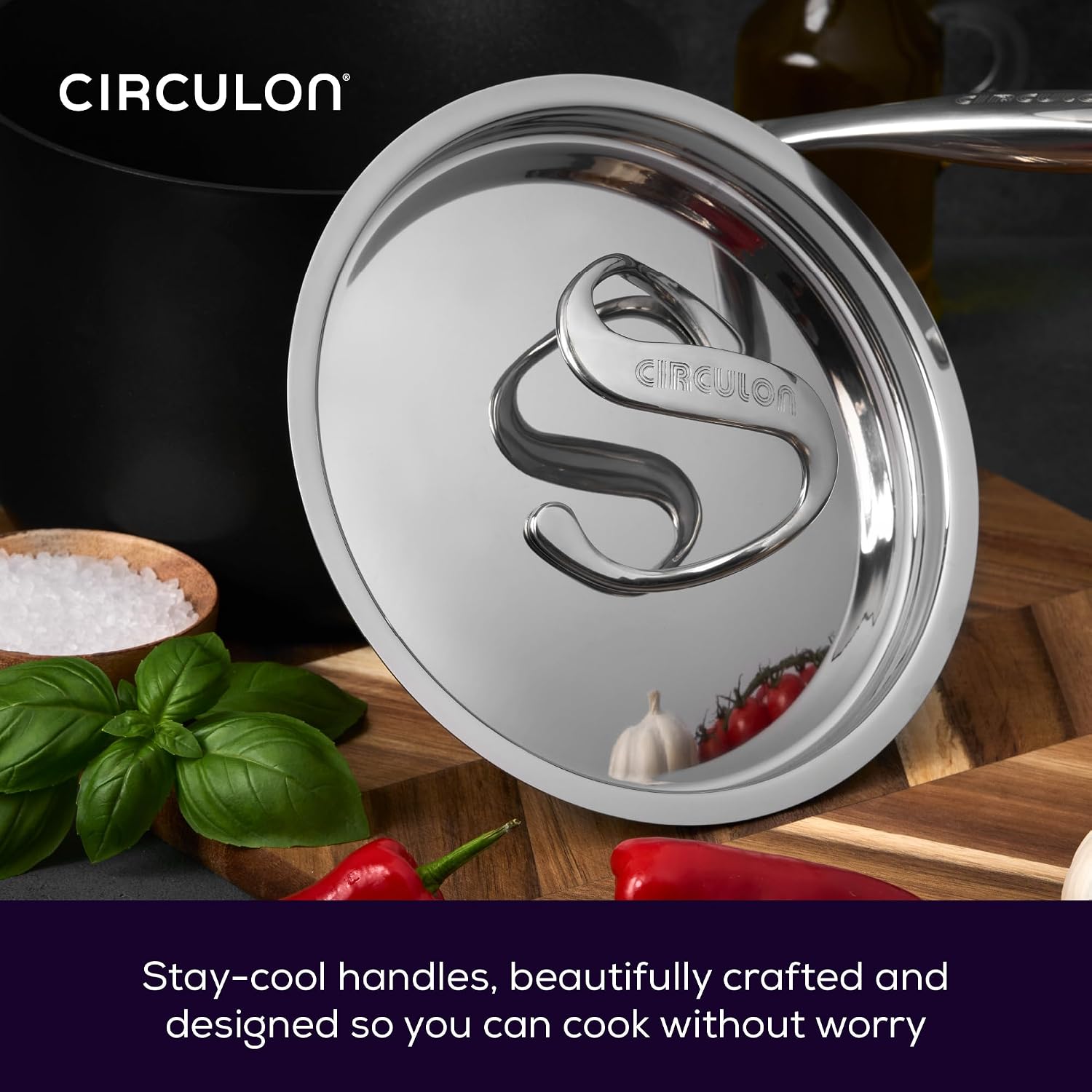 Detalle de Circulon Style Hard Anodised Sauteuse, 20cm/1.7L, Black