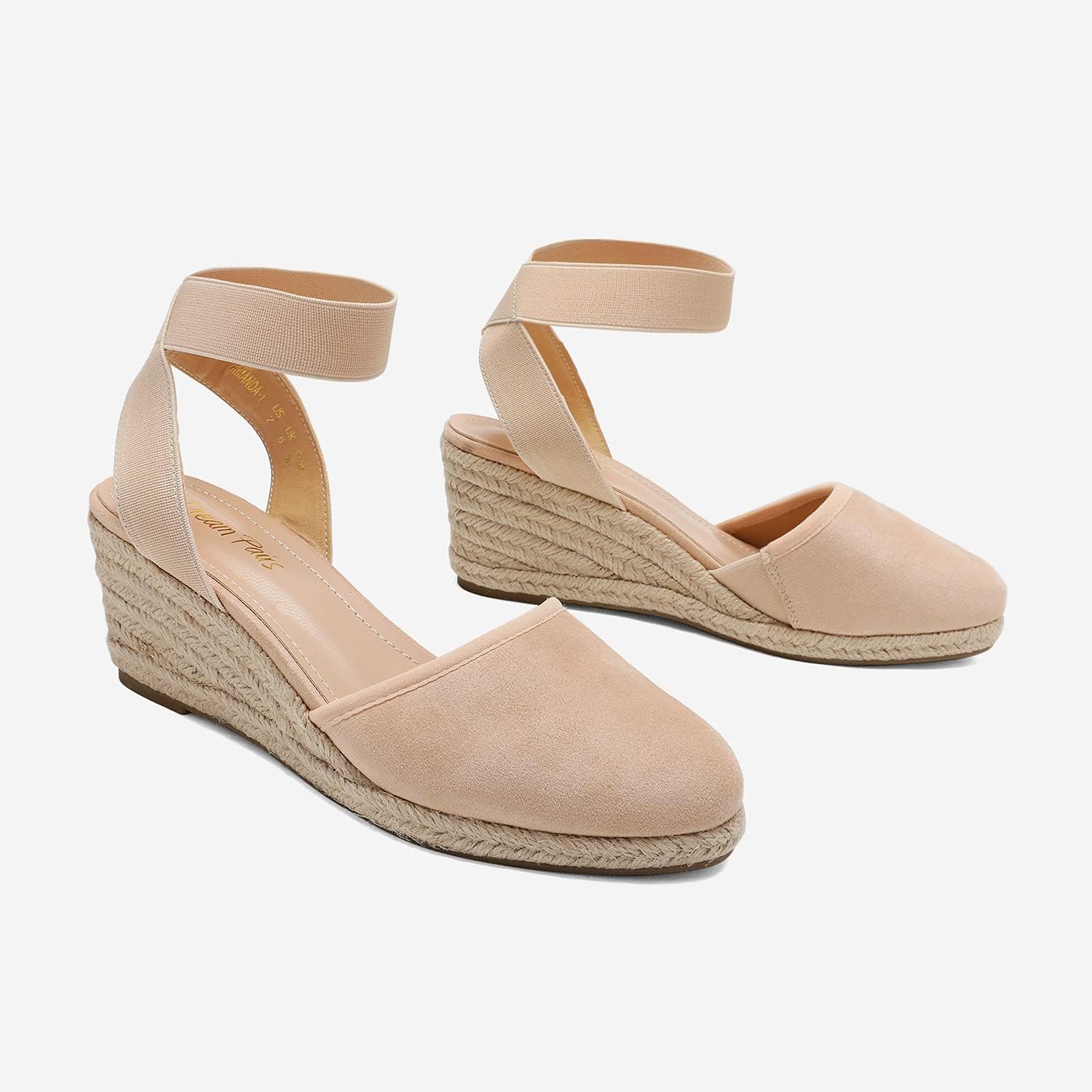 Detalle de Dream Pairs Amanda-1 : sandales compensées ouvertes à bride réglable pour femmes