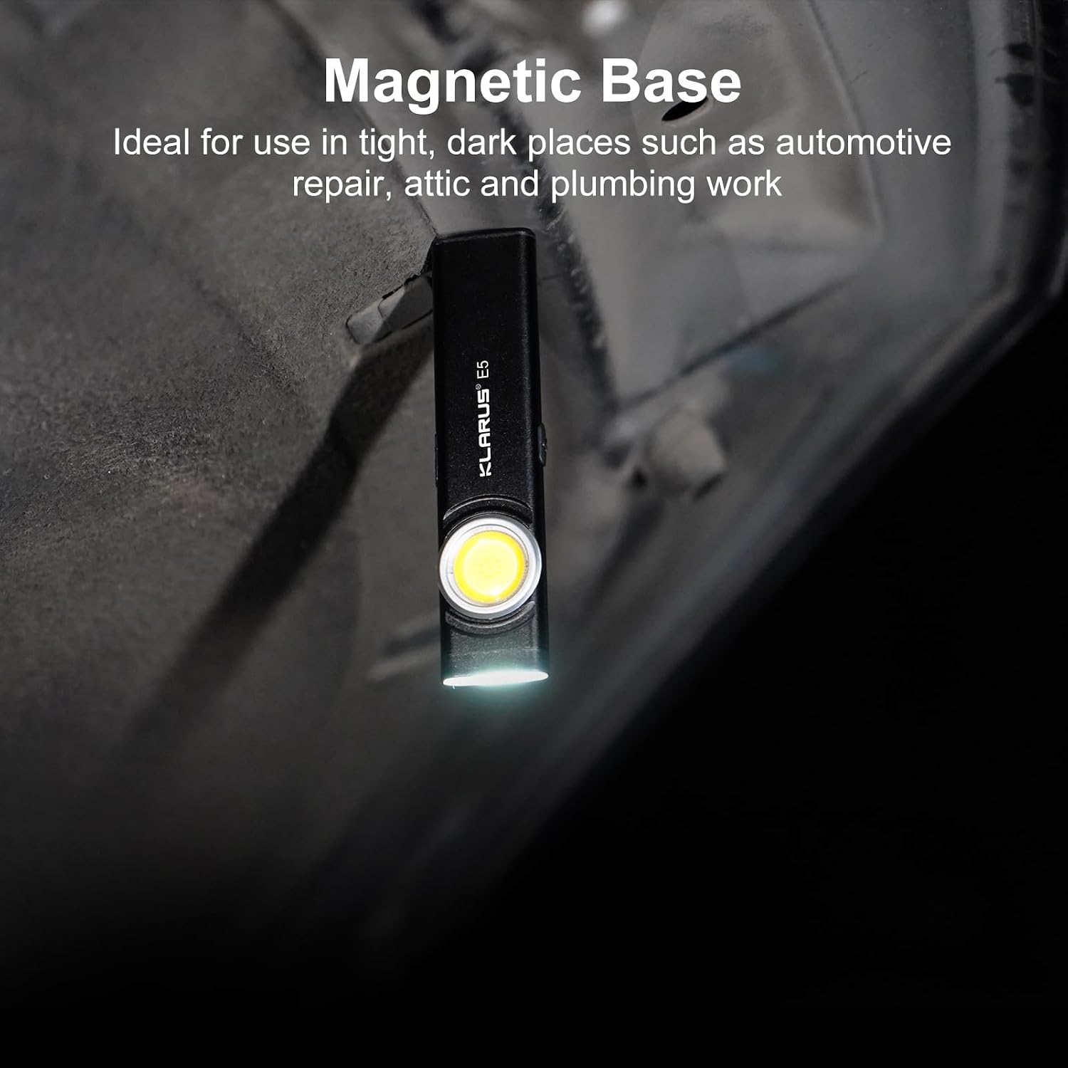 Thumbnail 4 de Klarus Lampe de travail COB rechargeable USB‑C plate (600 lumens) avec base magnétique et clip