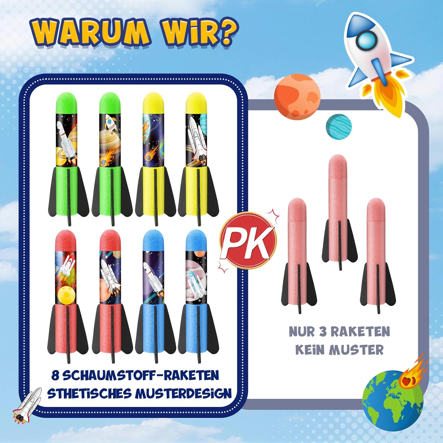 Thumbnail 1 de Anginne Raketen-Spielzeug aus Schaumstoff – Outdoor-Cohetes für Kinder ab 3 Jahren
