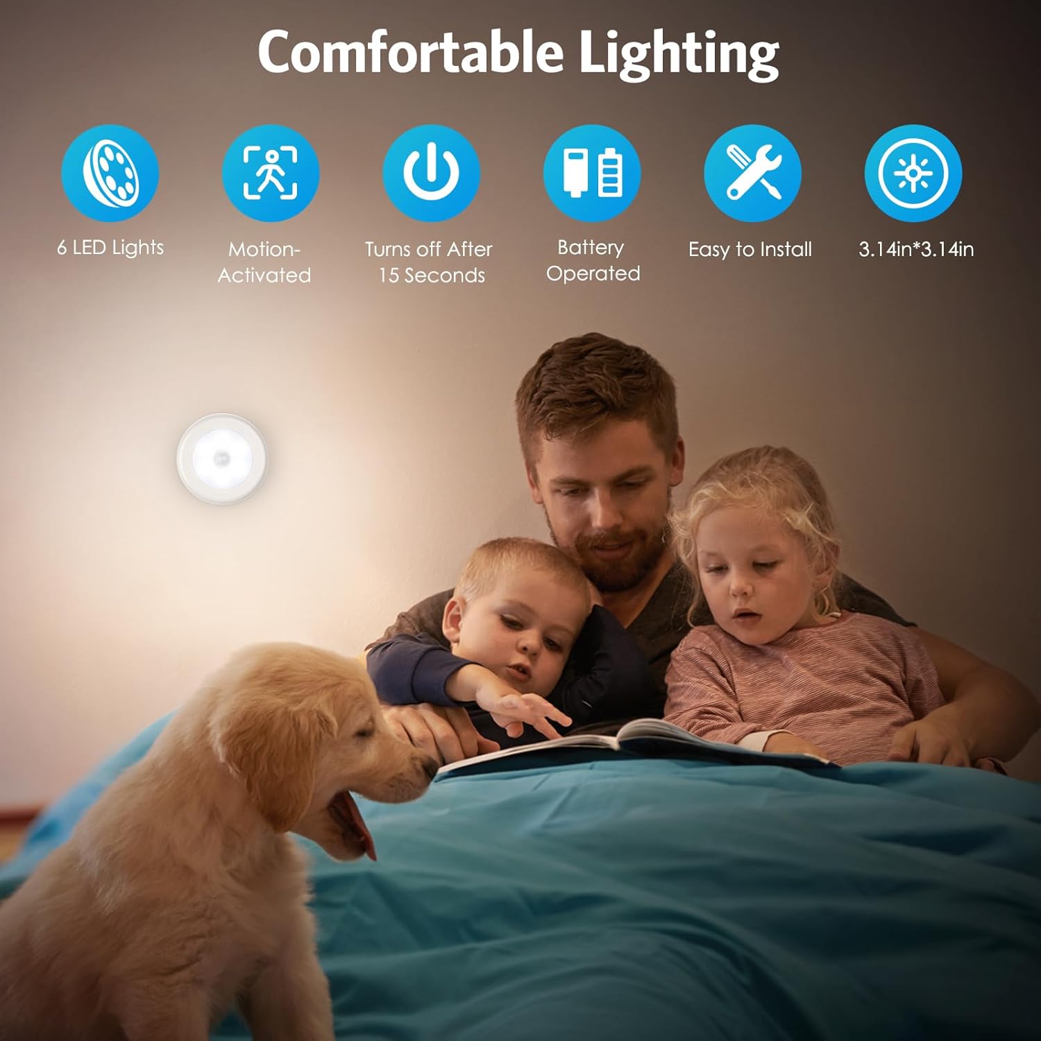 Thumbnail 1 de AMIR Nachtlicht mit Bewegungsmelder – LED Lichtspender für Flur, Schlafzimmer und Kinderzimmer (Weiß, 3er Set)