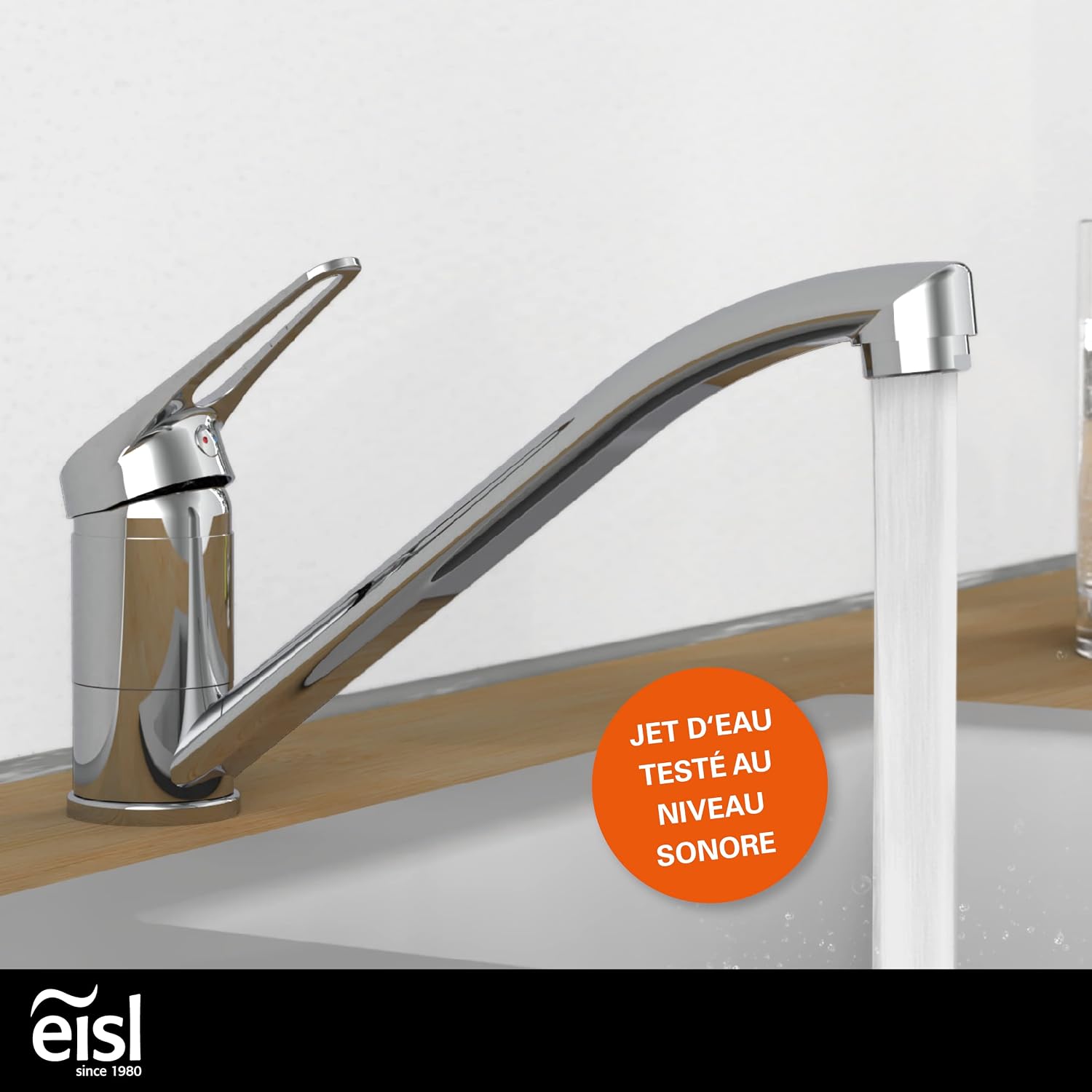 Thumbnail 2 de EISL Speed NI182SCR – Robinet de cuisine chromé, pivot 360° pour double évier