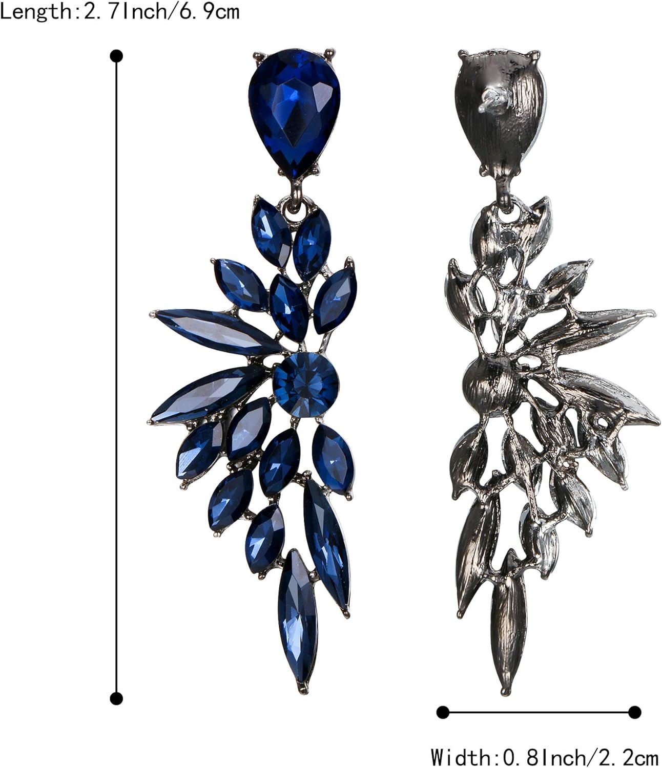 Thumbnail 4 de Boucles d’oreilles Clearine pendant aile en cristal et strass pour femme