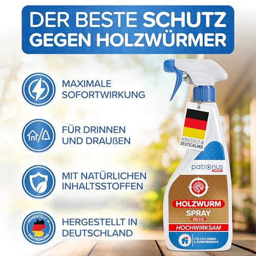 Thumbnail 1 de Patronus Holzwurm Spray [500 ml] – Sofortwirkung gegen Holzwächter und Holzschädlinge