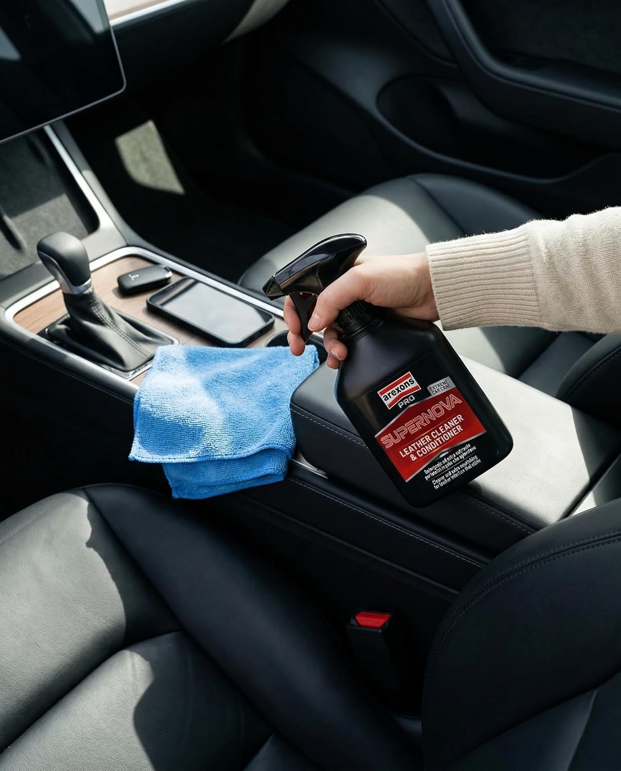 Detalle de Arexons Car Care Pro SUPERNOVA – Detergente Pelle Extra Nutriente, lucido e protegge gli interni in pelle (500ml)