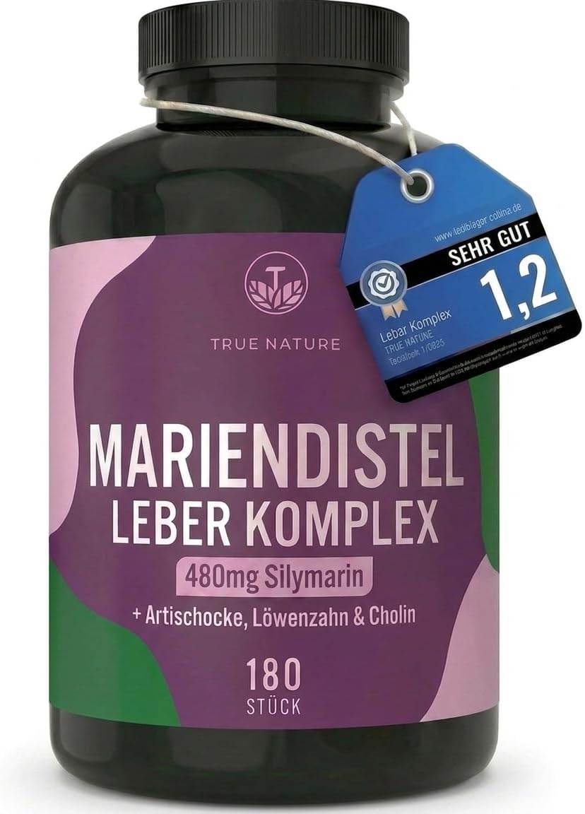 Detalle de Leber Komplex – 180 Kapseln (90 Tage) mit Mariendistel, Artischocke, Löwenzahn & Cholin – TRUE NATURE