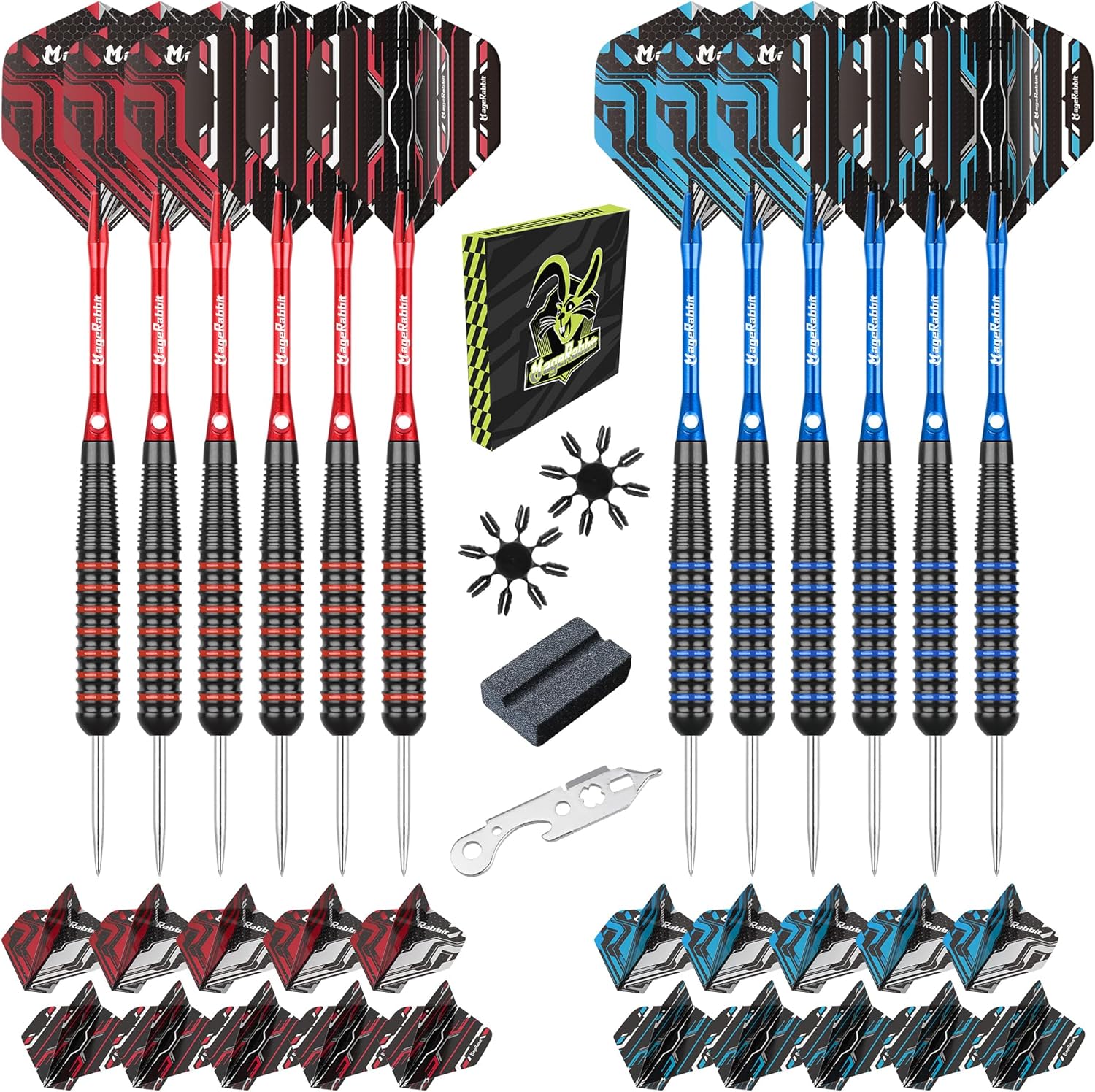 Thumbnail 6 de MageRabbit Steel Tip Darts Set (12 Pcs) - 20g Steel Darts with Aluminium Shafts and Metal Barrels