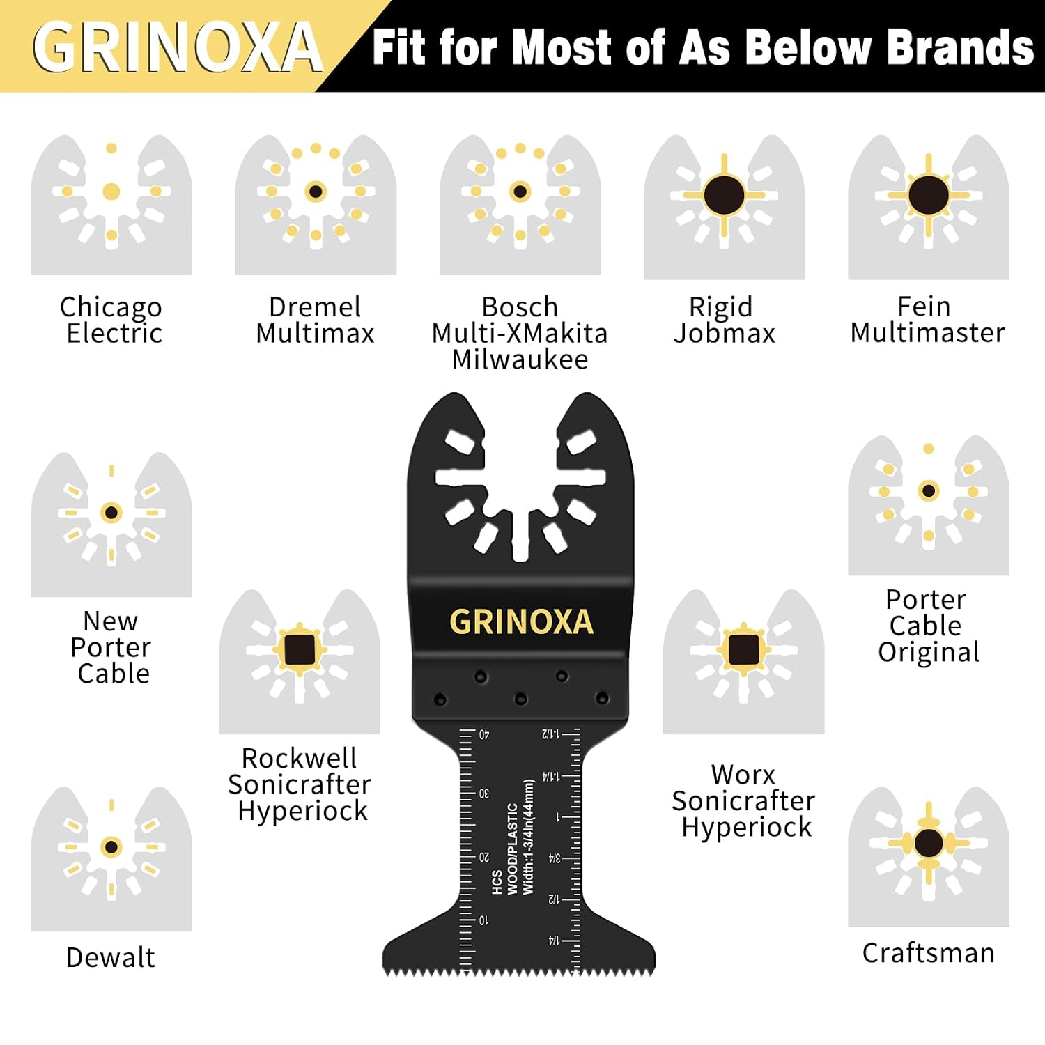 Detalle 2 de GRINOXA Oscillating Tool Blades High-Carbon Steel