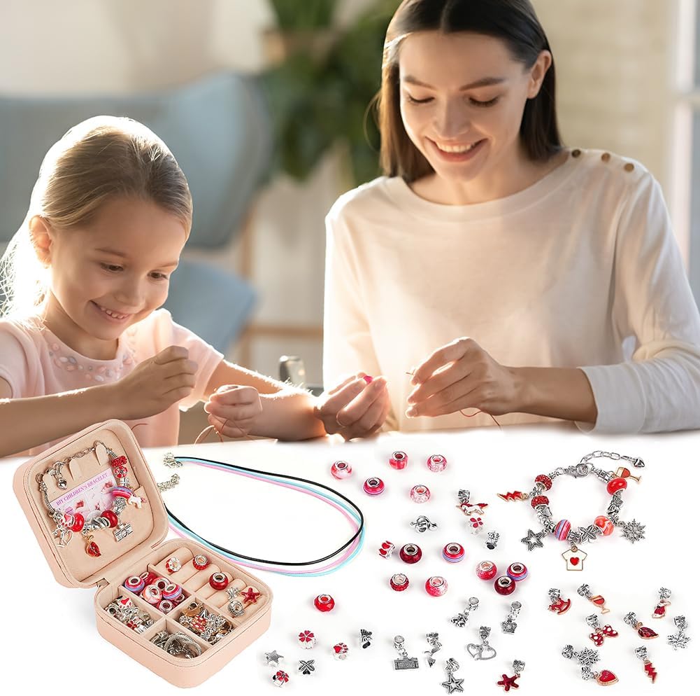 Detalle 2 de AUAUY kit braccialetti 66 pezzi rosso