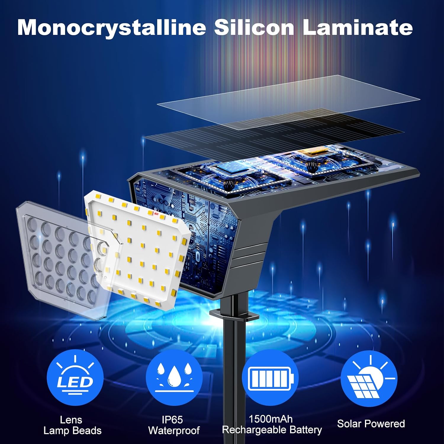 Thumbnail 1 de DEALGADGETS Solar Spotlights, 44 LEDs