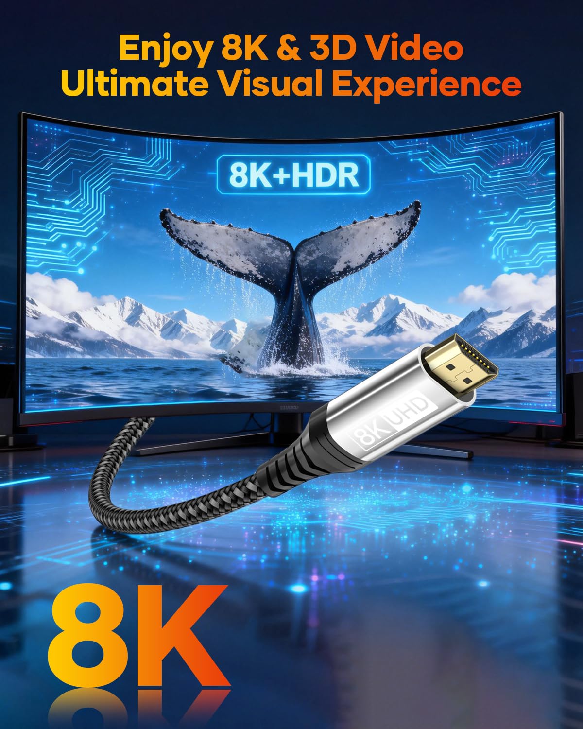 Thumbnail 1 de layajia HDMI 2.1 Kabel 5m – 8K/4K Ultra High Speed, 48 Gbps, VRR/eARC
