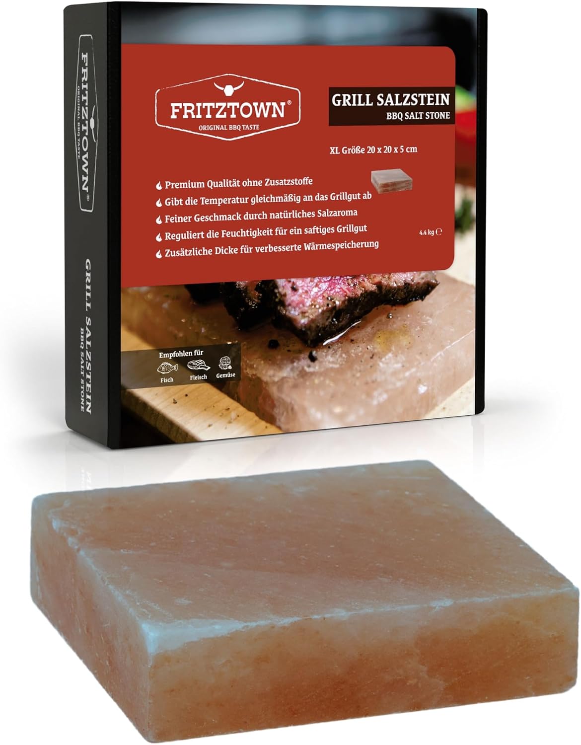 Thumbnail 6 de FRITZTOWN Deluxe Grill-Salzstein 2er-Set 20×10×2,5 cm – Feiner Geschmack durch Kristallsalz