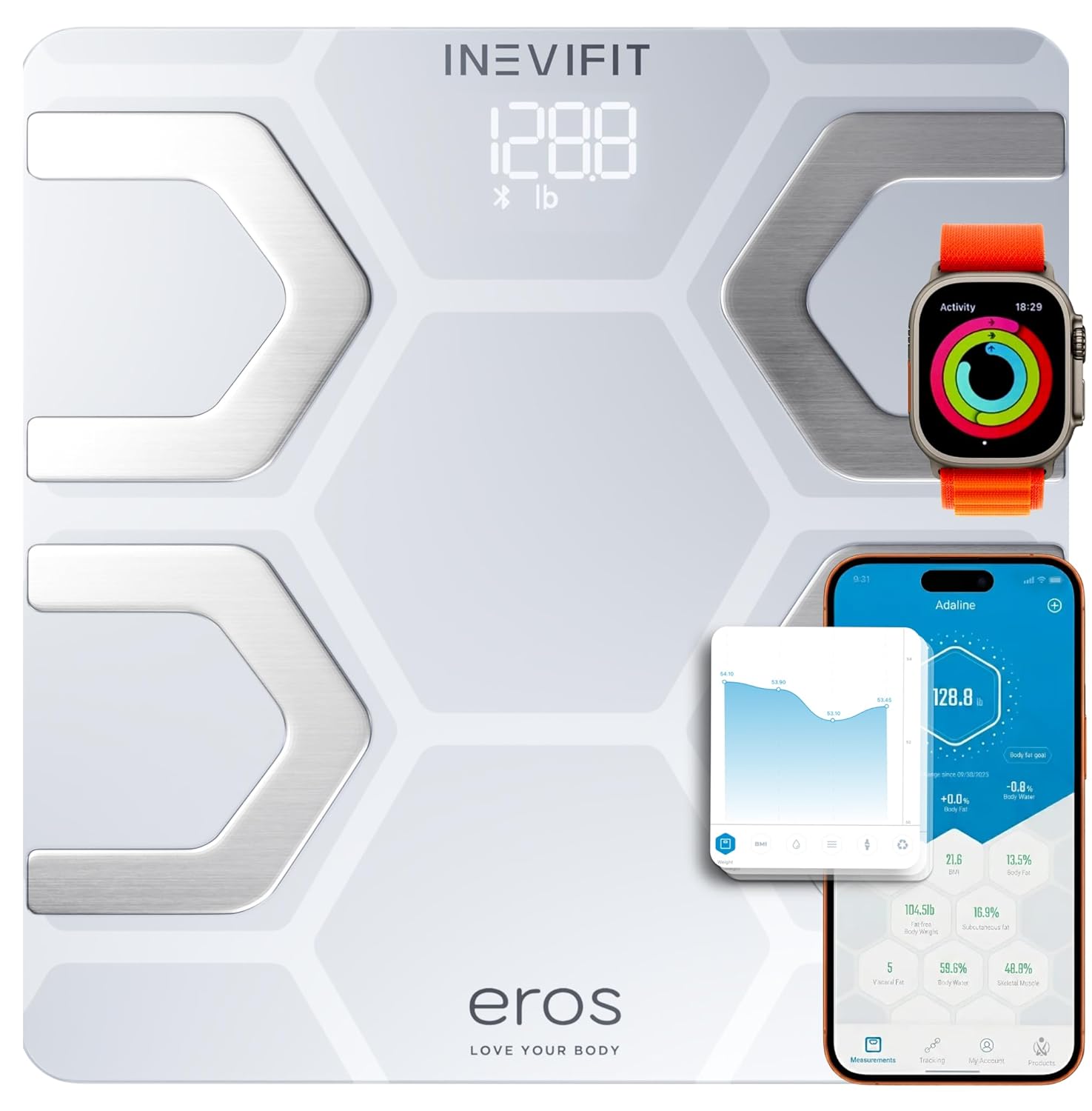 Thumbnail 6 de INEVIFIT EROS Bluetooth Body Fat Scale: A Smart, App-Driven Way to Track 13 Metrics