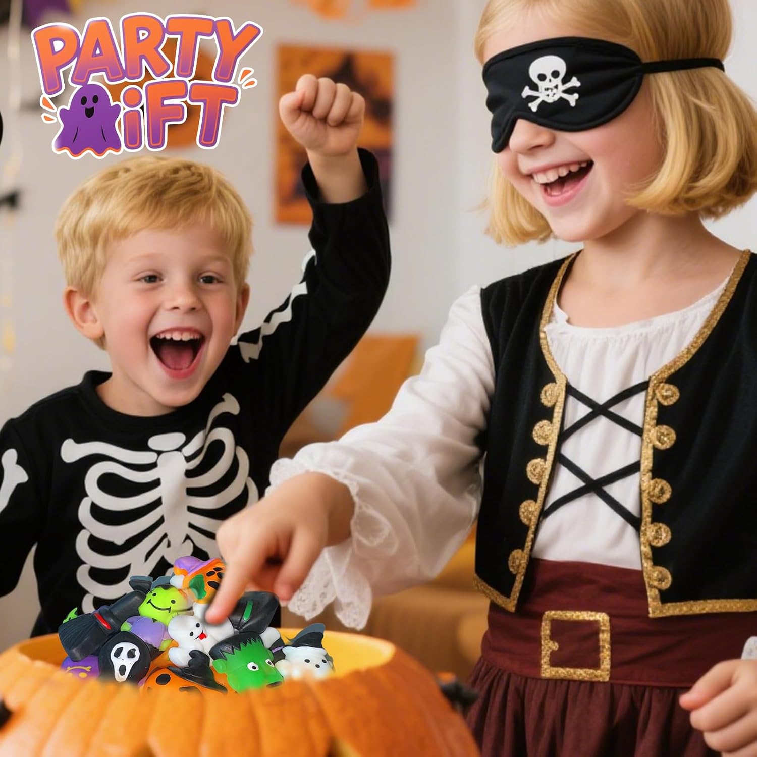 Thumbnail 6 de DKJOAZ 24-Pack Halloween Mochi Squishy Toys with Cards, Non-Candy Party Favors