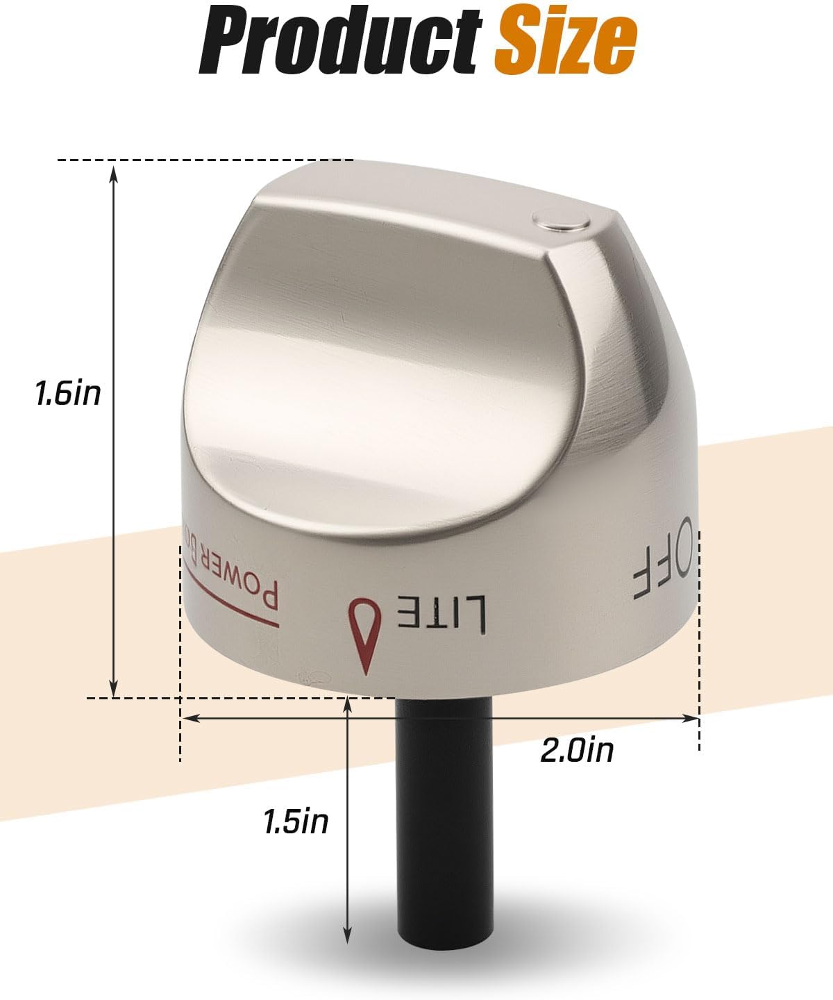 Detalle 1 de Nahntaipy Stainless Steel Gas Range Knob for GE, Replaces WB03K10243 and WB03K10266