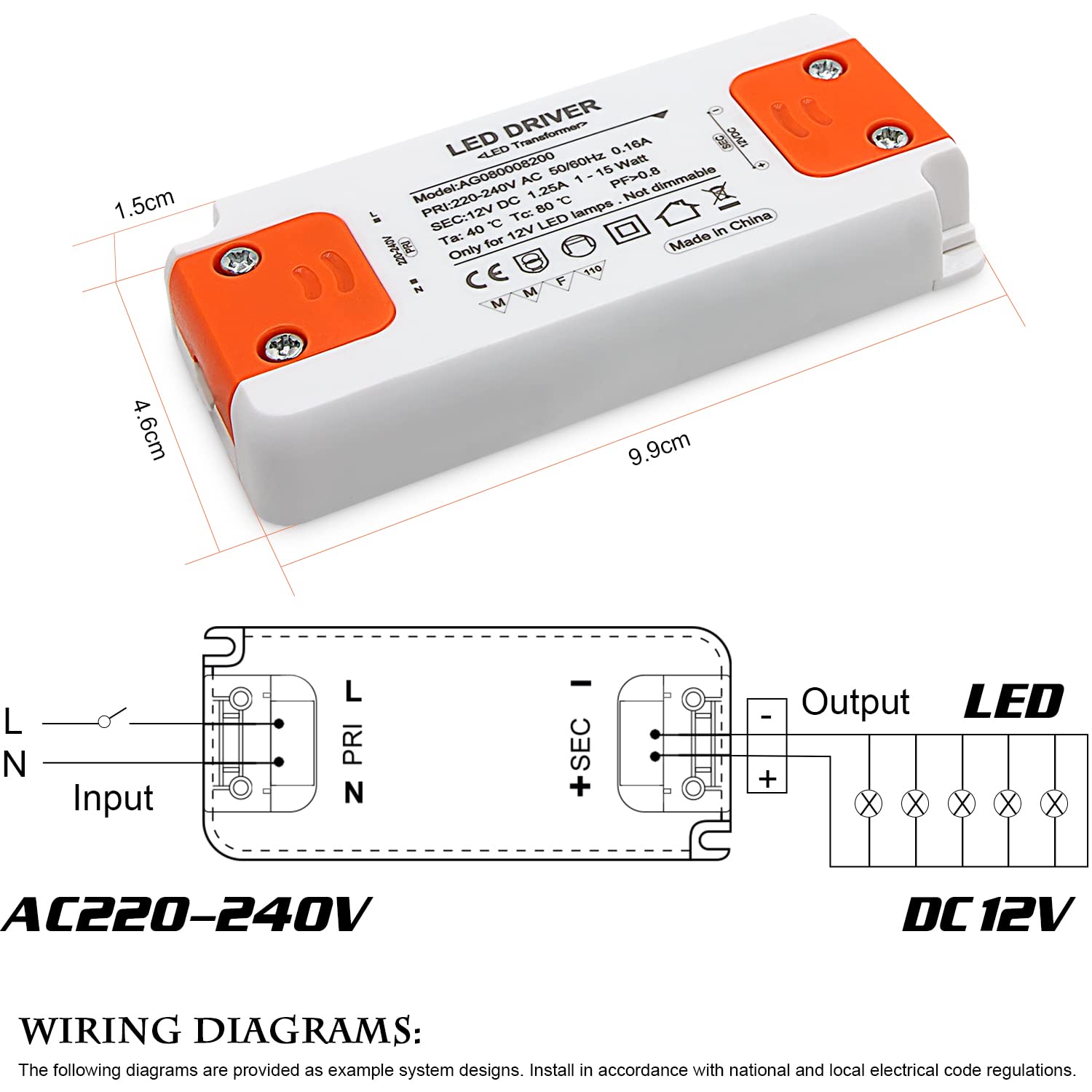 Detalle 2 de AGOTD Transformateur LED 12V 15W