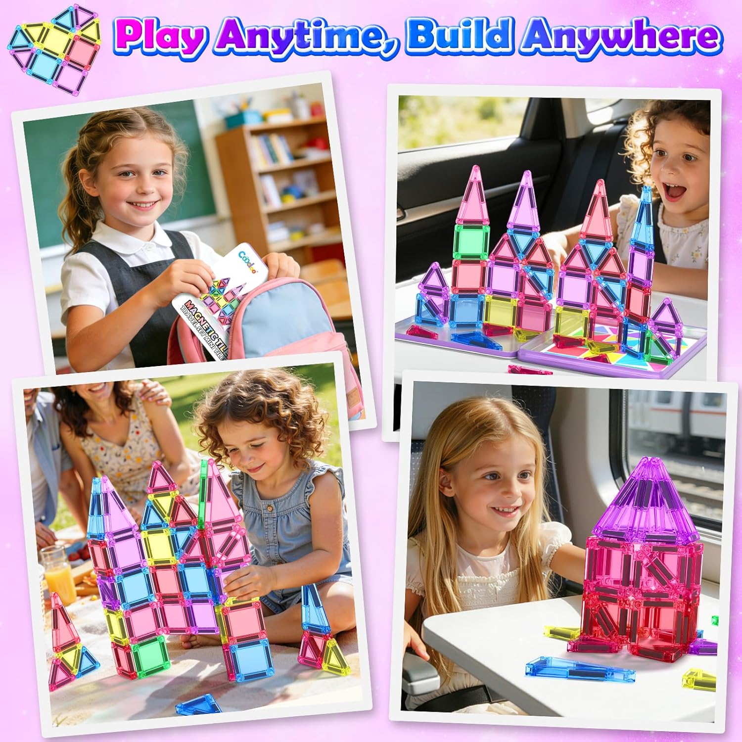 Detalle 2 de Coodoo Magnetic Blocks 42 piece travel set
