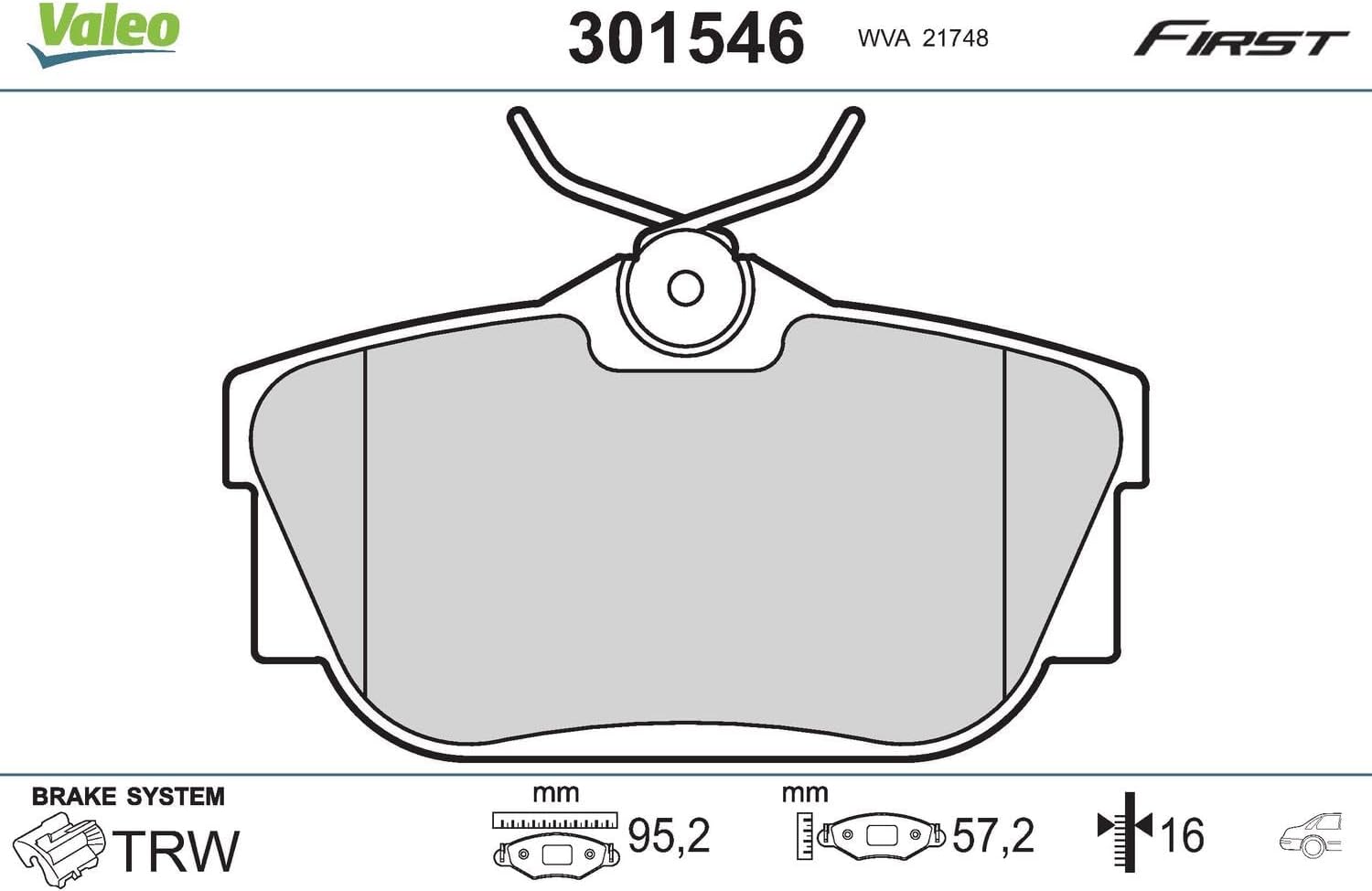 Thumbnail 3 de VALEO Kit pastiglie freno, Freno a disco 301546 per Renault Traffic II 01>