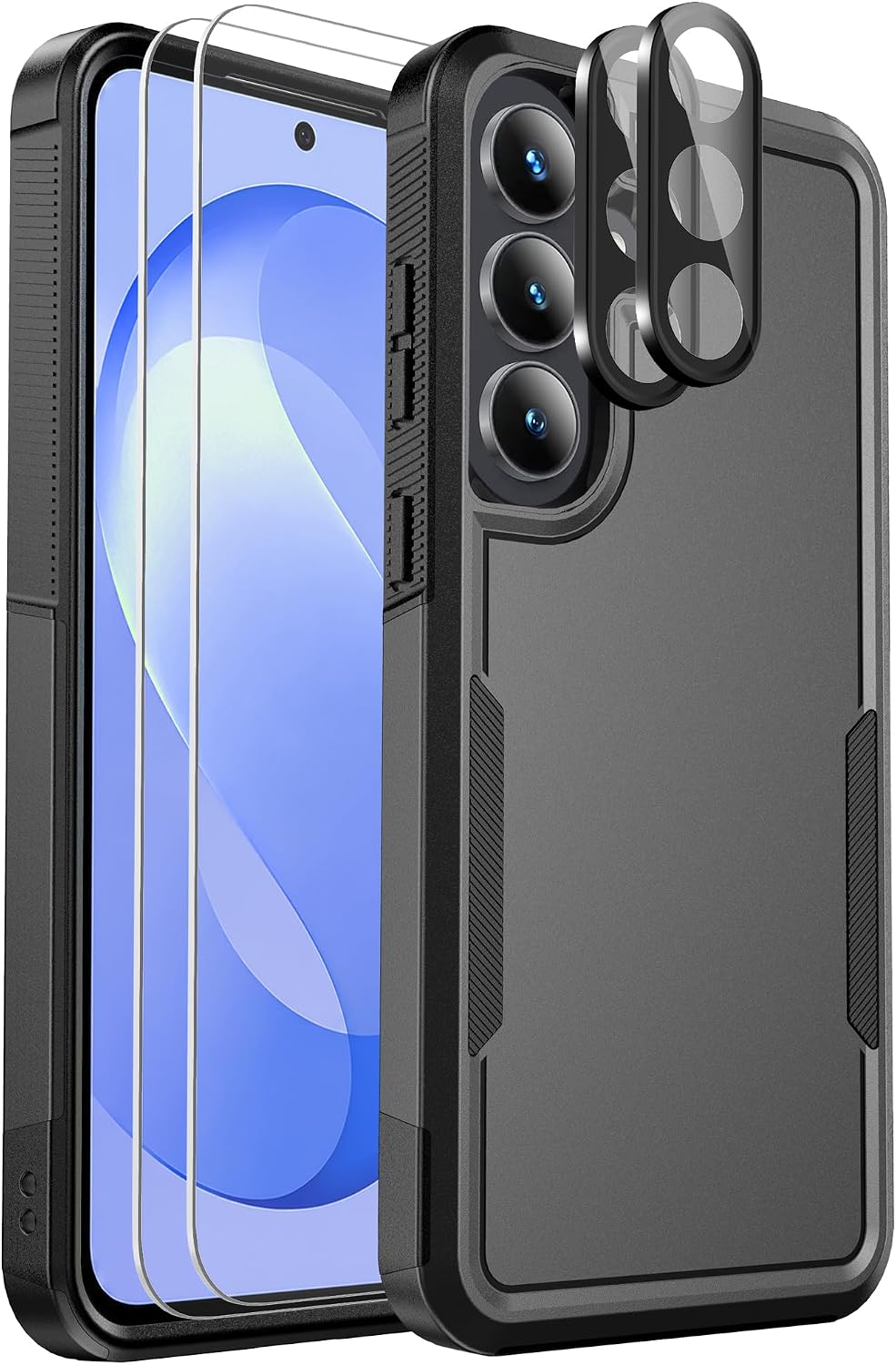 Detalle de Ezanmull Samsung Galaxy S26 FE Case with Tempered Glass Protectors