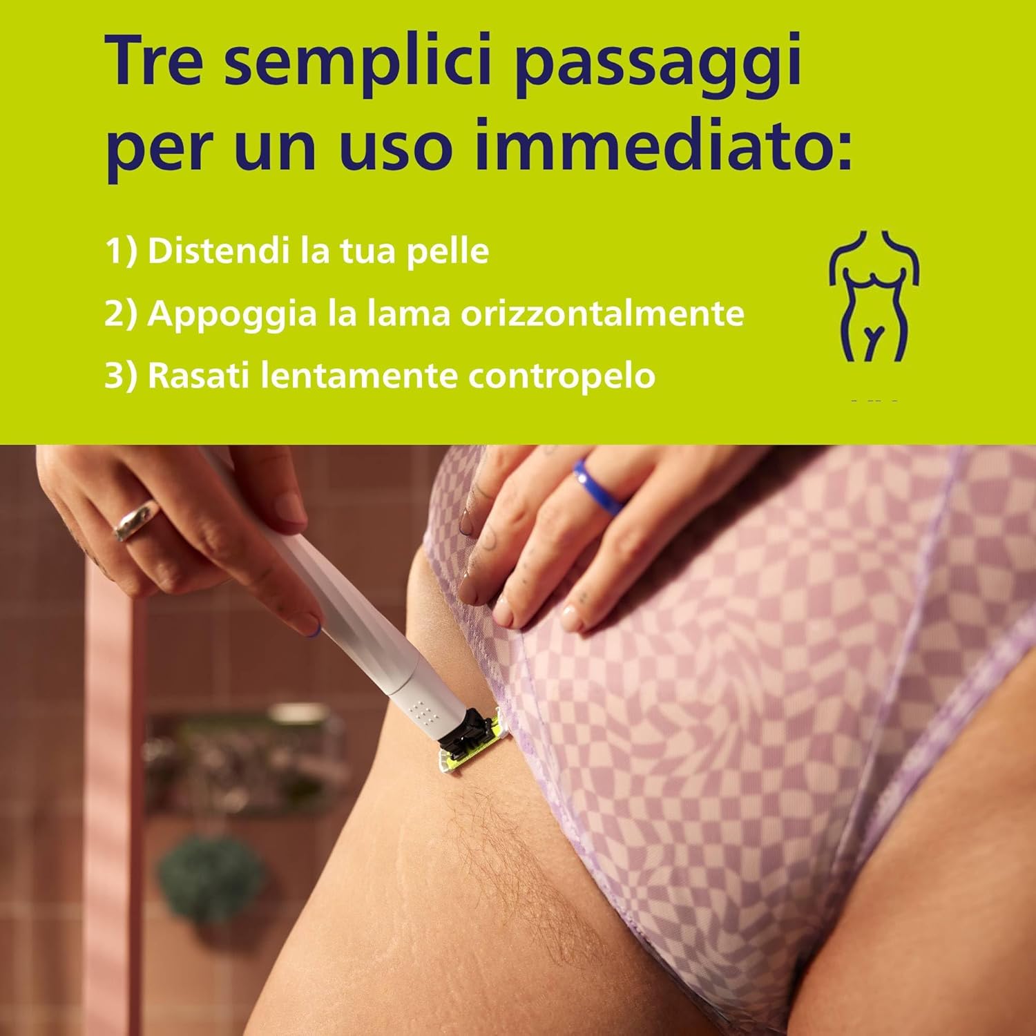Thumbnail 3 de Philips OneBlade Intimate QP1924/28: rasatura precisa e cura delicata per zone sensibili