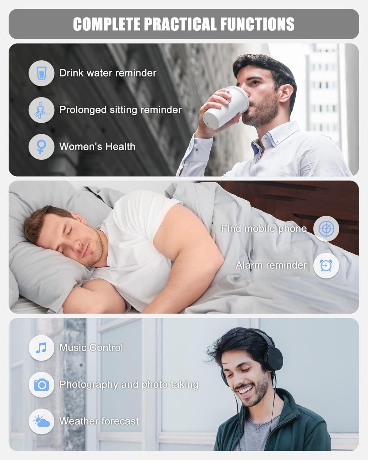 Thumbnail 4 de Fitness Tracker Smart Watch for Women and Men with 24/7 Health Monitoring and IP68 Waterproofing