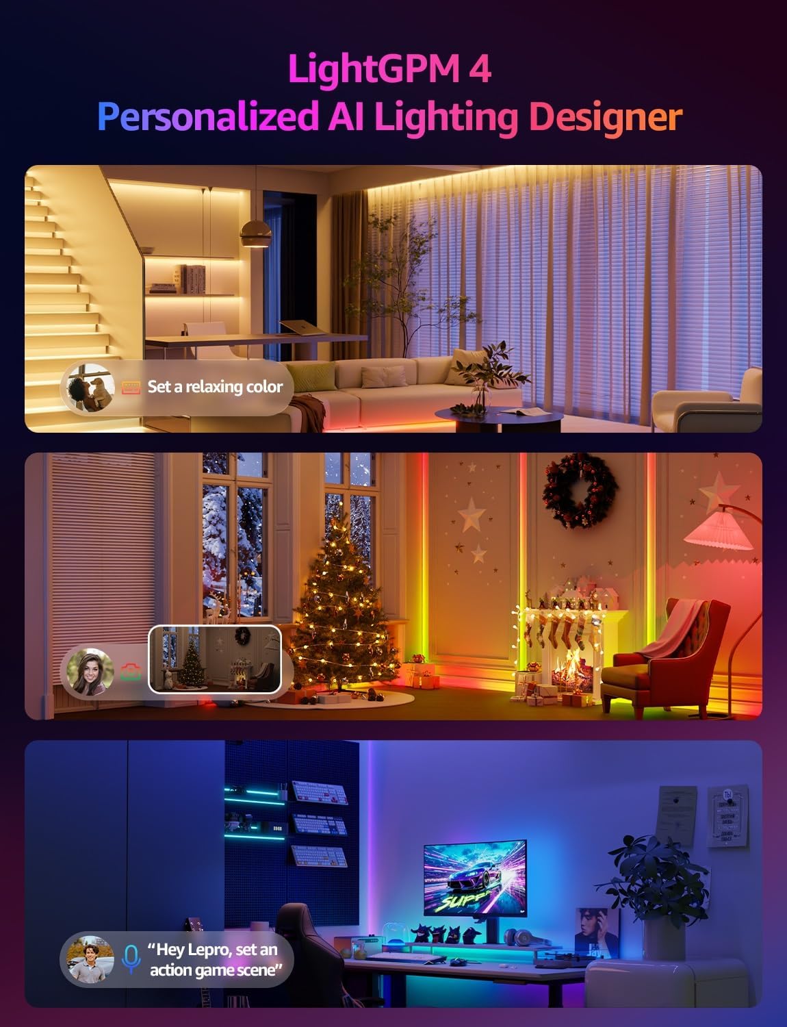 Detalle 2 de Lepro S1 AI Smart LED Strip Lights 15M