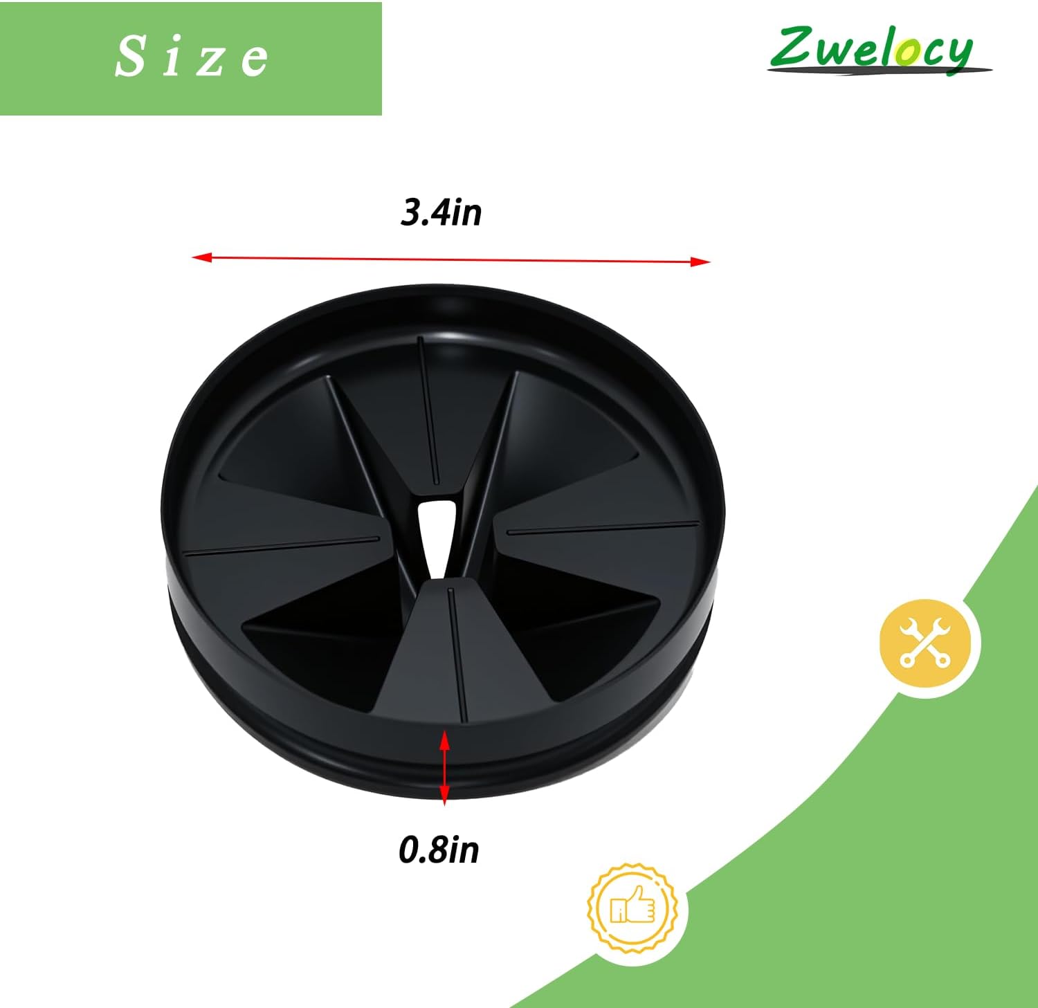 Detalle 2 de Zwelocy QCB-AM Garbage Disposal Splash Guards, 3 3/8-Inch Rubber, 2-Pack