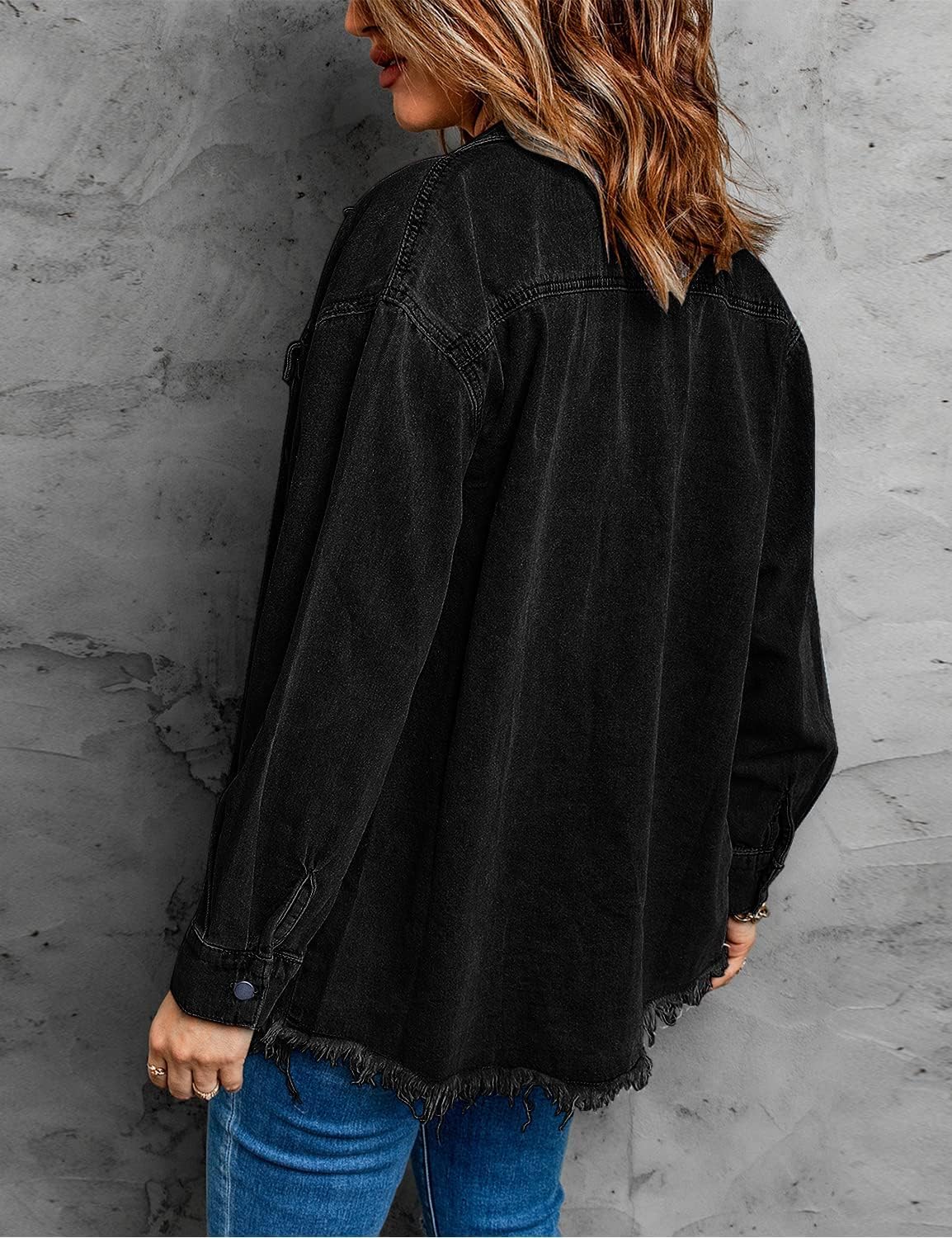 Thumbnail 1 de Vetinee Oversized Denim Shacket with Pockets