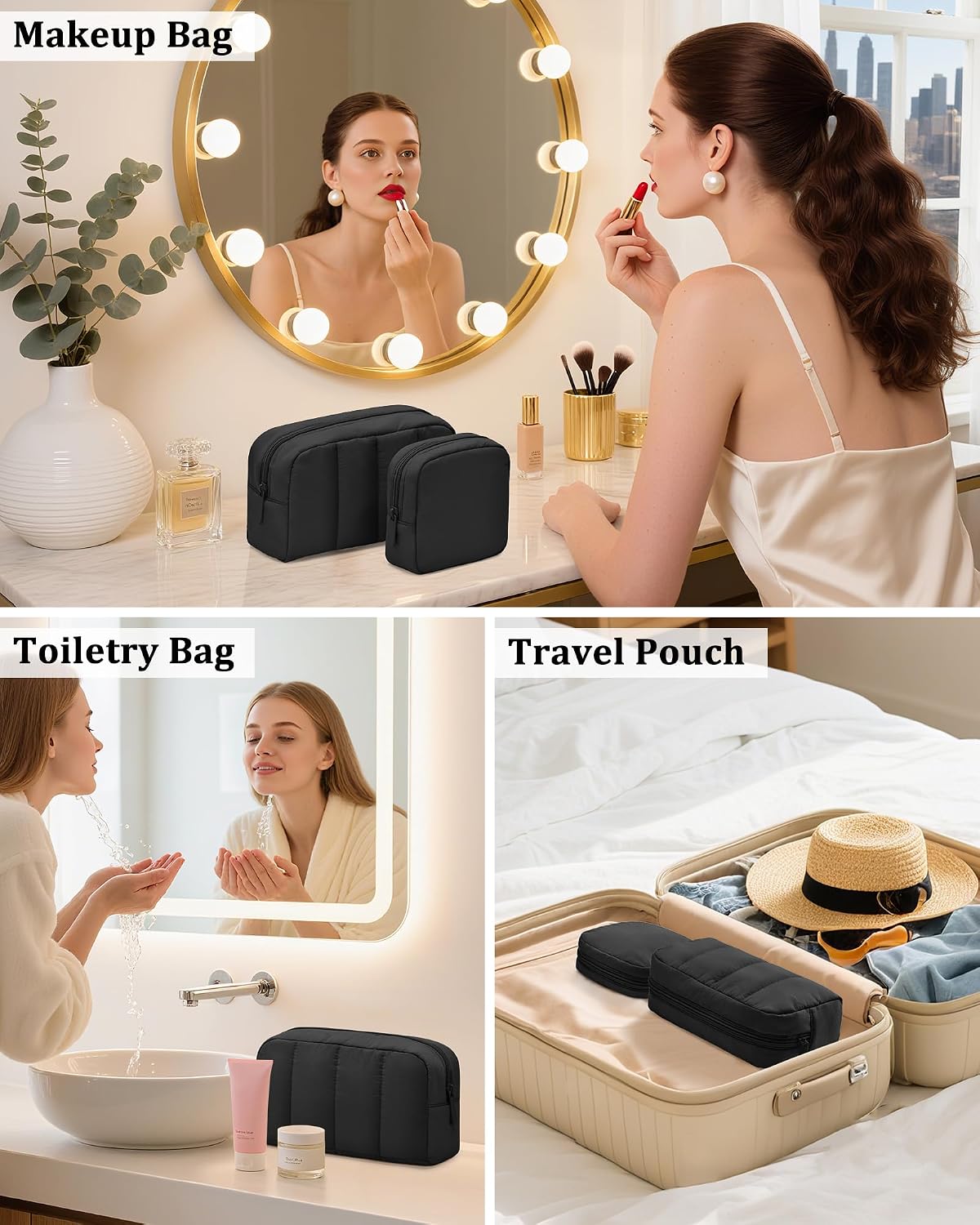 Thumbnail 5 de oscaurt Large Makeup Bag Toiletry Bag Set: A Practical Travel Companion with Smart Compartments