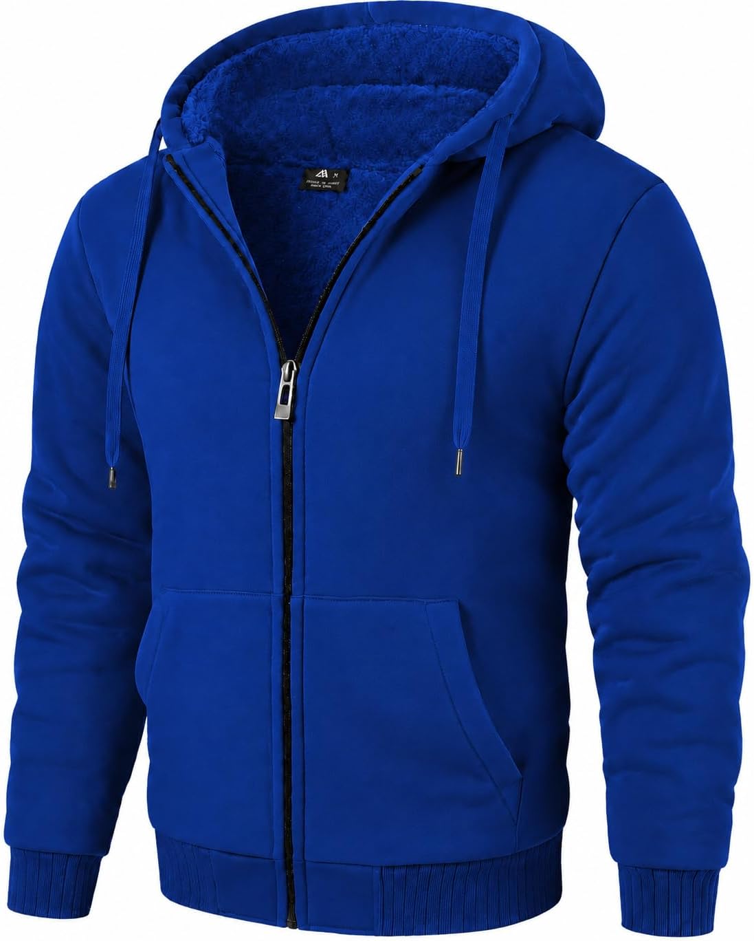 Detalle de ZITY Men's Zip-Up Hoodie with Sherpa Lining