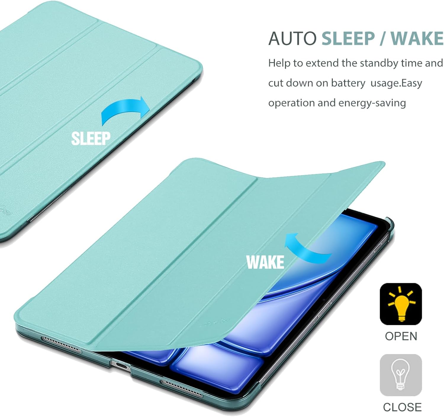 Thumbnail 6 de ProCase Hülle für iPad Air 11 Zoll M4/M3/M2 Aqua – kompatibel mit Apple Pencil, Sleep/Wake & Magnetverschluss