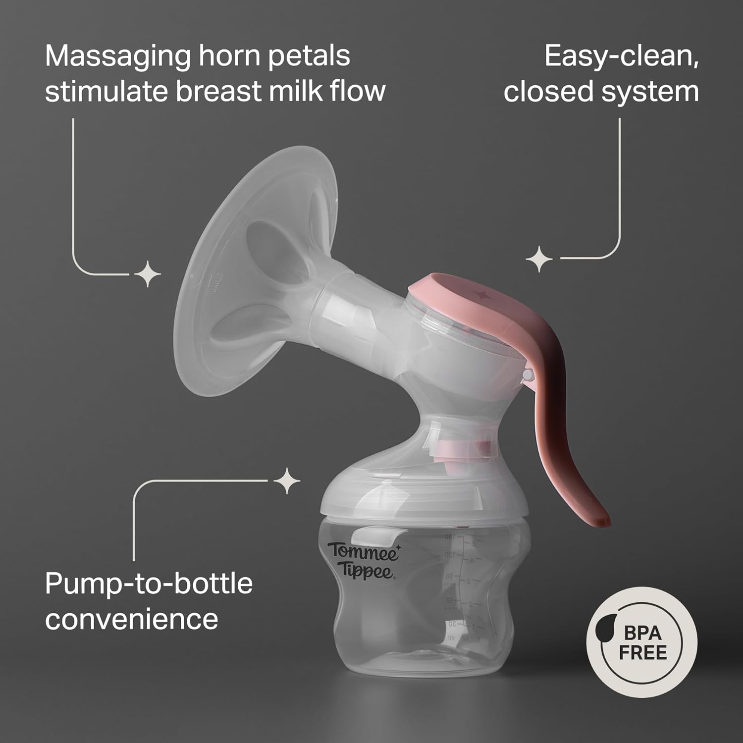 Detalle de Tommee Tippee Manual Breast Pump: Soft Silicone Comfort and On-the-Go Convenience