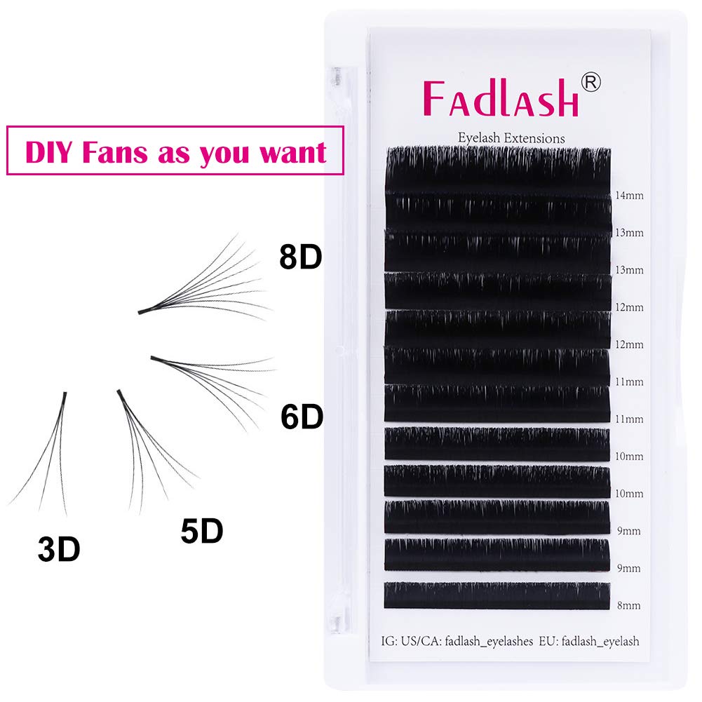 Detalle 2 de Volumen Wimpern 0.07 Stärke C Curl (8–14 mm) – selbstfächernde Easy-Fan Wimpern für Wimpernverlängerung