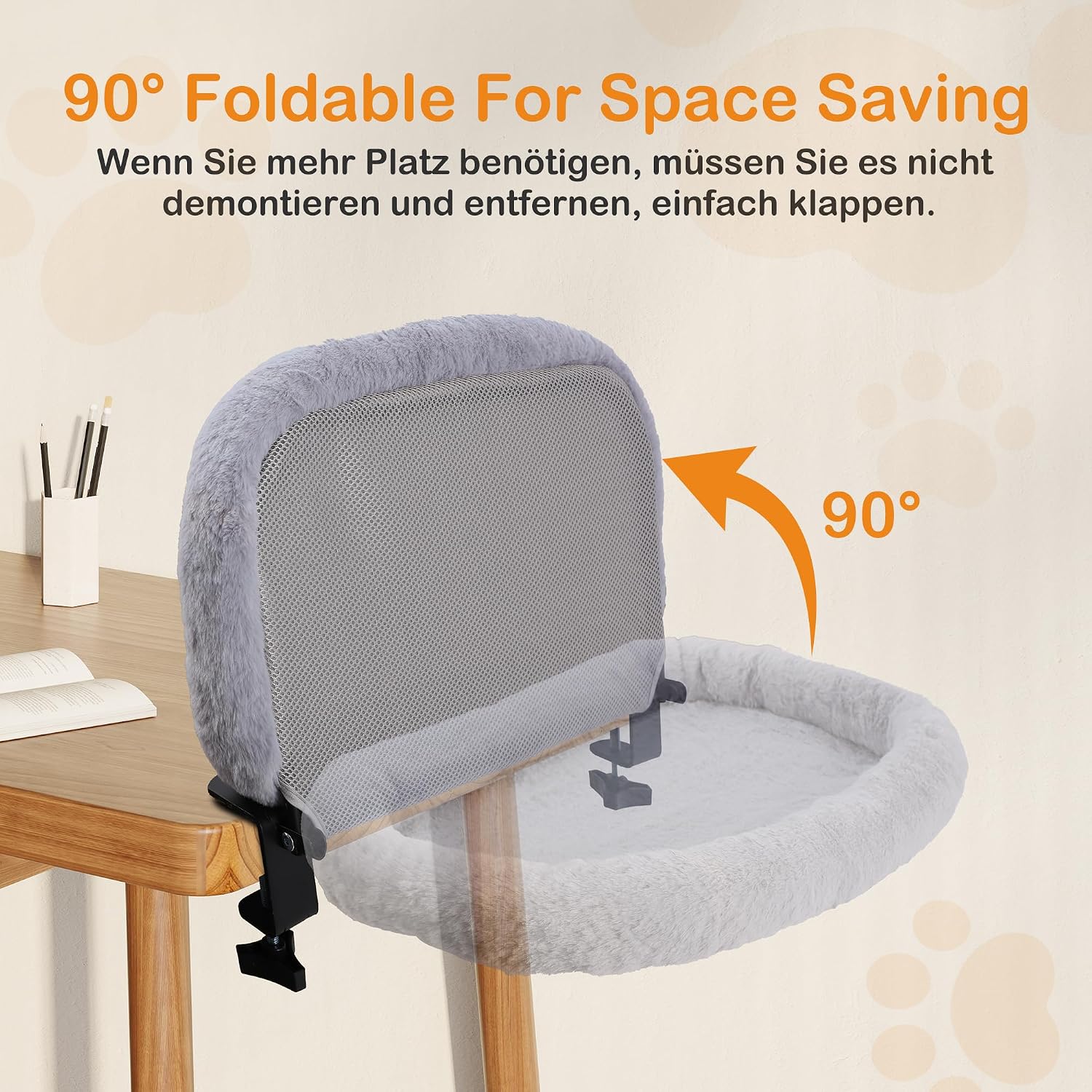 Detalle 2 de trhillsbrad MT-A1 kattenhangmat voor tafel, opvouwbaar, 59 x 48 cm, tot 20 kg